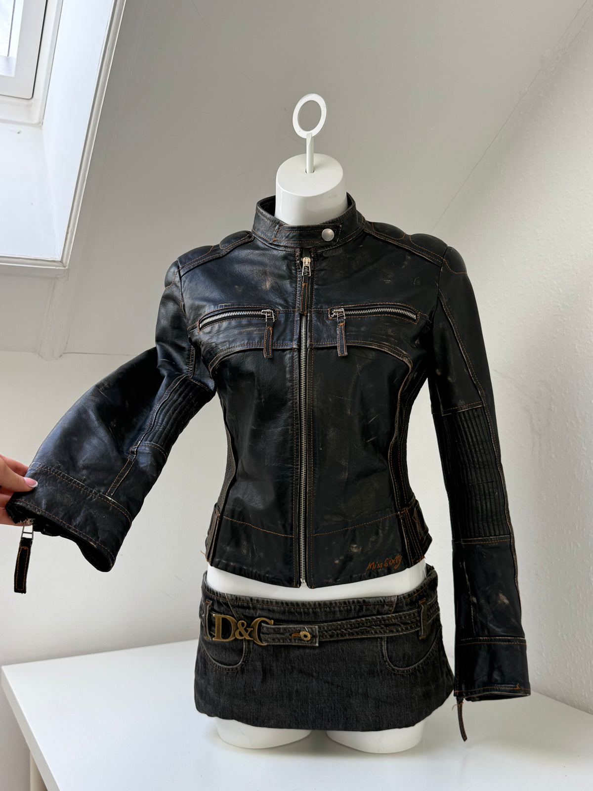 Miss Sixty Leather Biker Jacket (S)