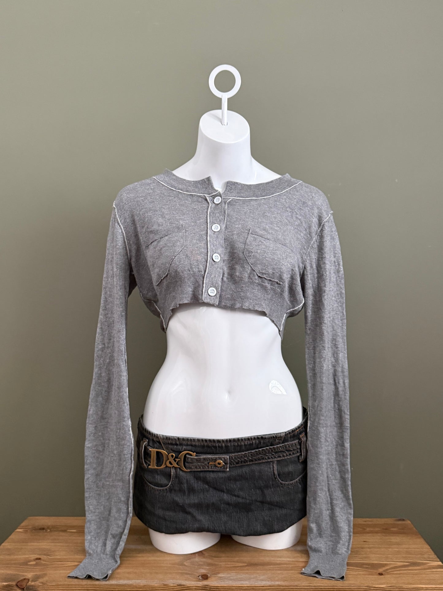 Allsaints Cropped Knit Cardigan (UK12)