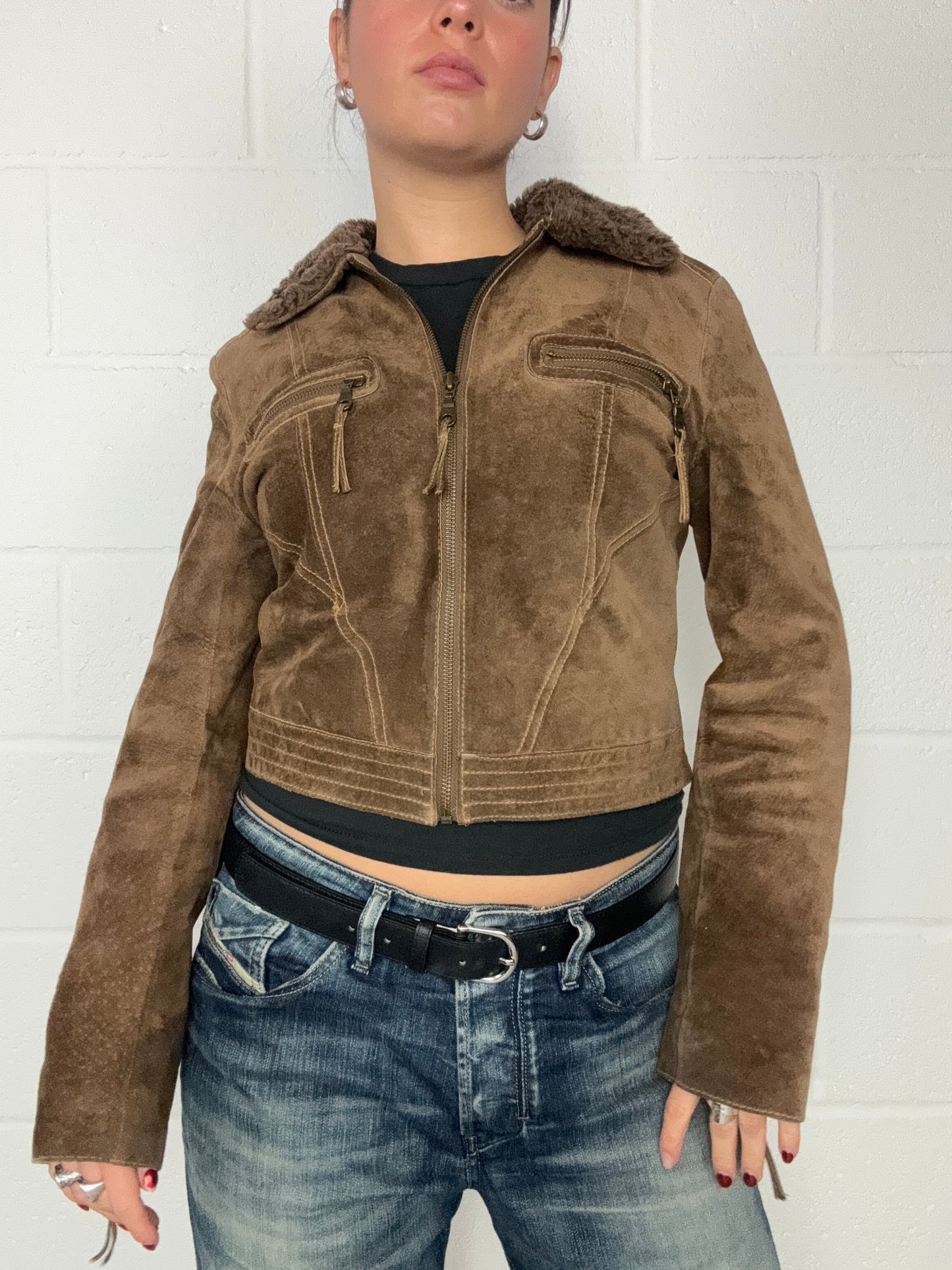 Vintage Brown Suede Jacket (UK12)