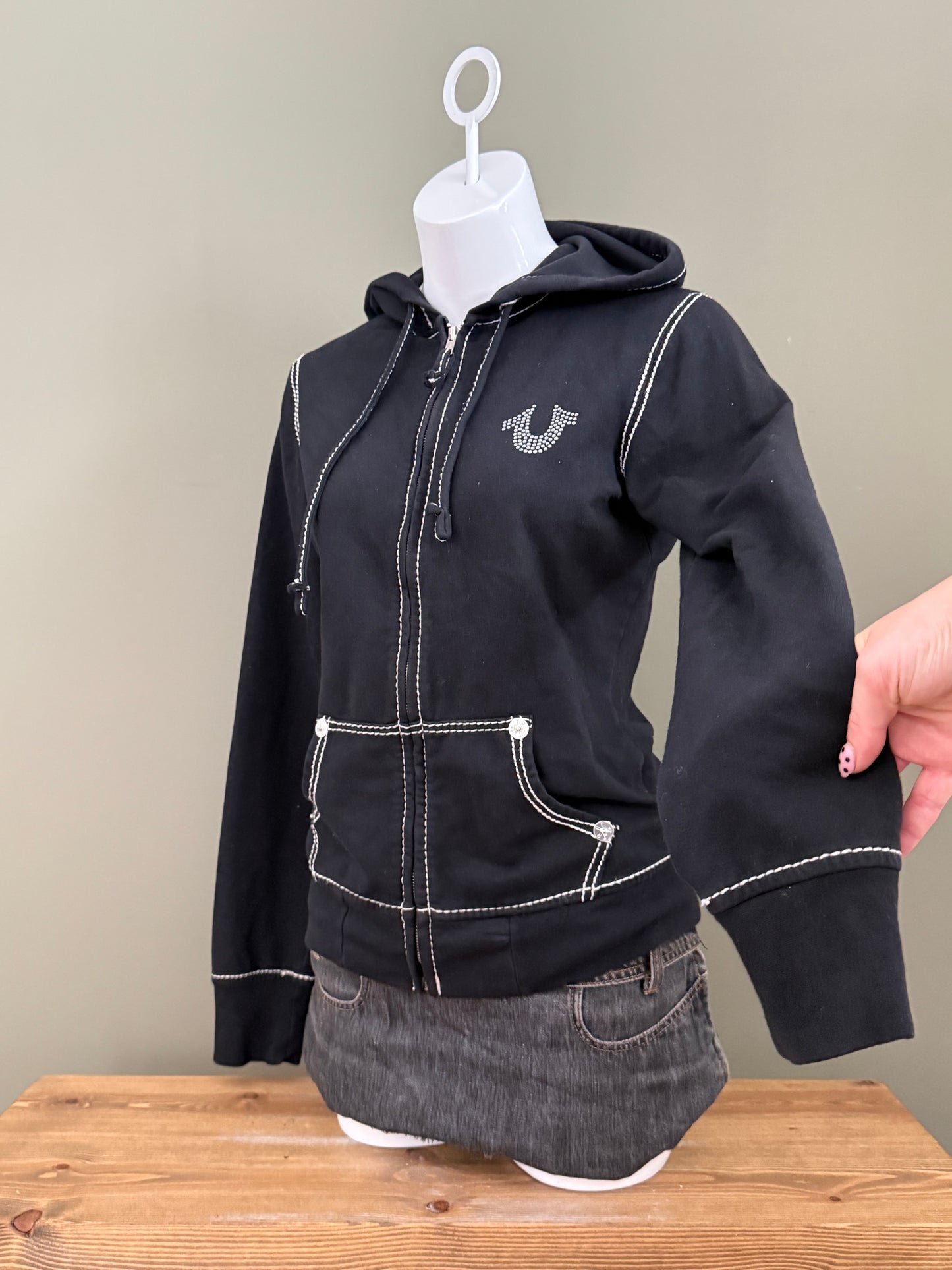 True Religion Contrast Stitch Zip Hoodie (M)
