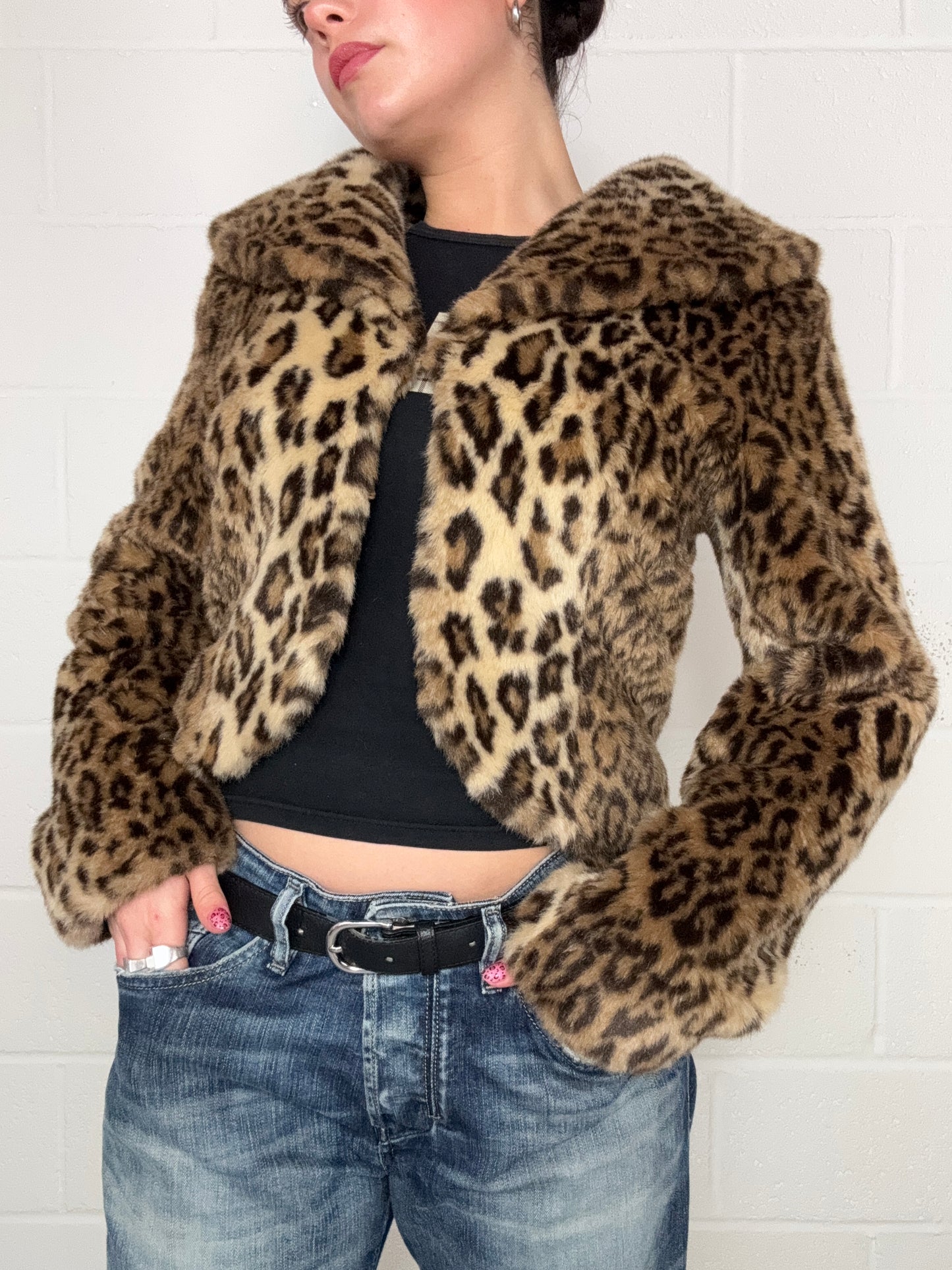 Leopard Faux Fur Jacket (UK12)