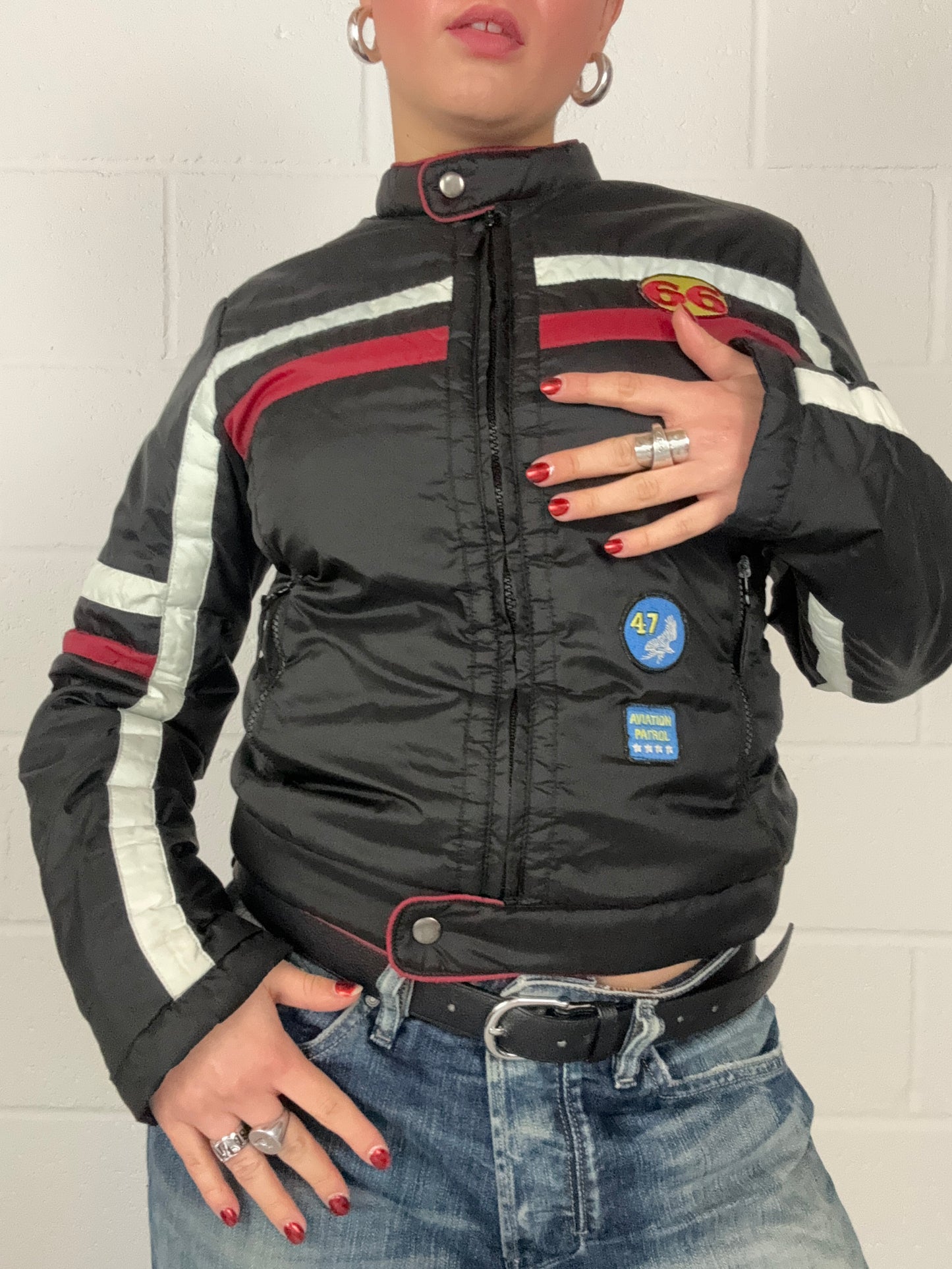 Y2K Biker Style Jacket (UK10)