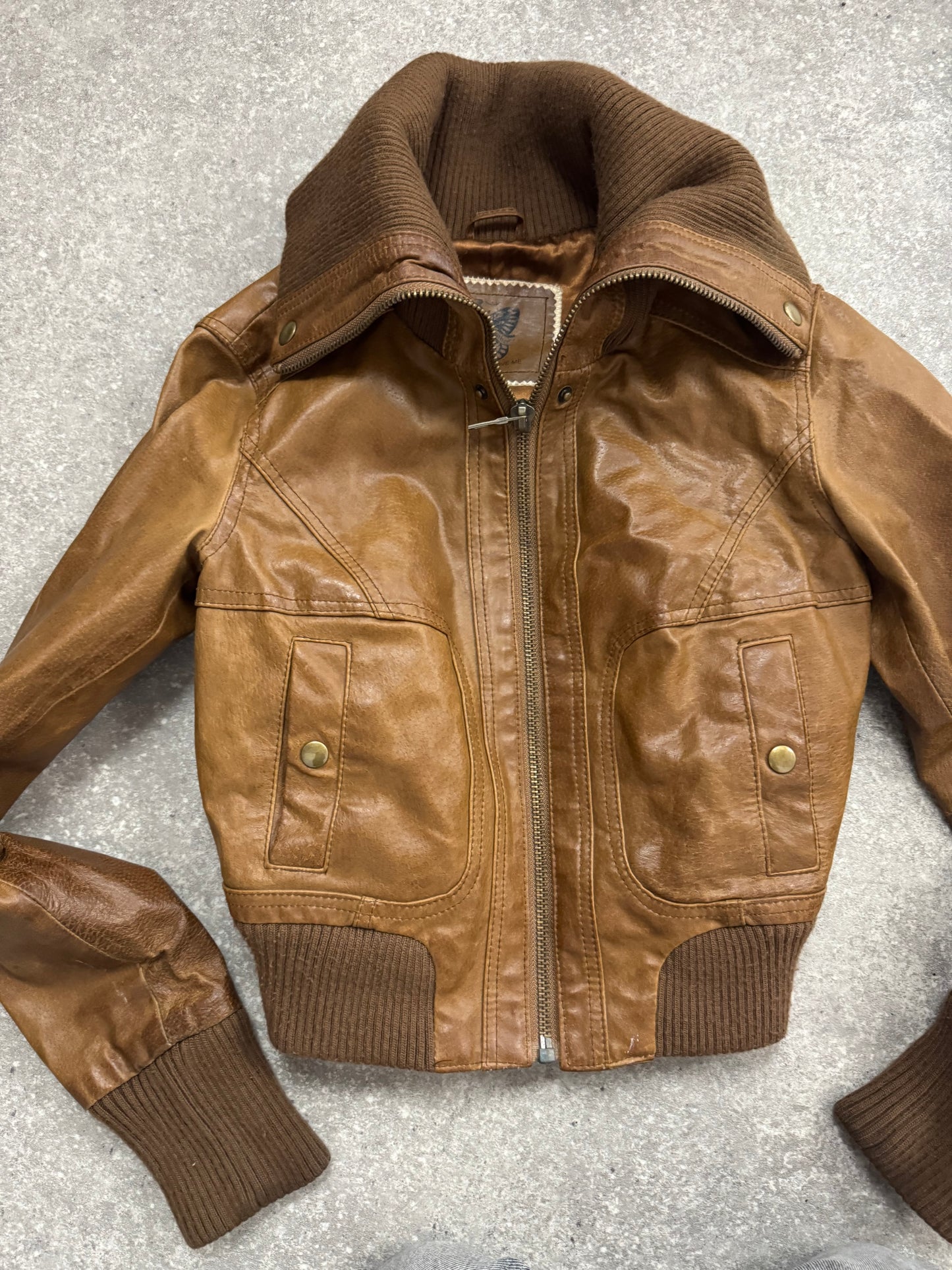 Leather Fitted Jacket (UK10)