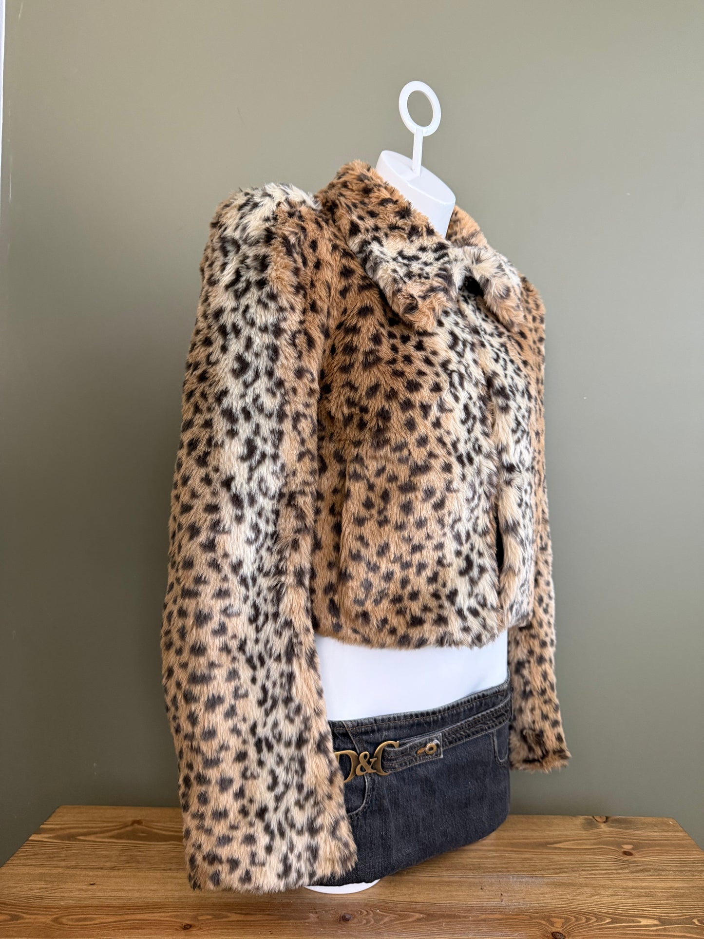Leopard Faux Fur Jacket (UK8)