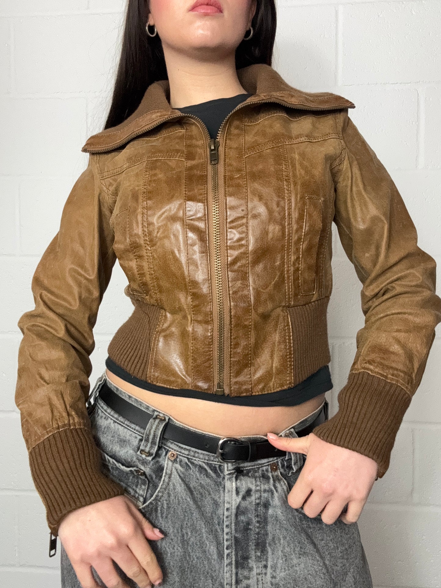 Fitted Leather Jacket (UK10)