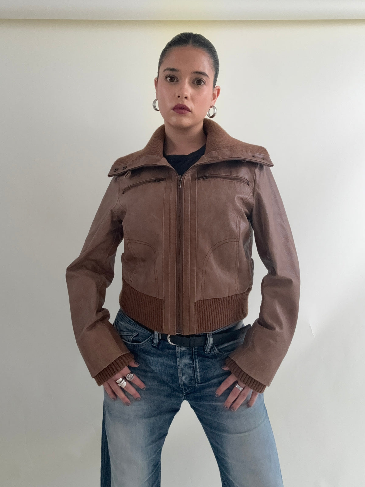 Leather Bomber Jacket (UK14)