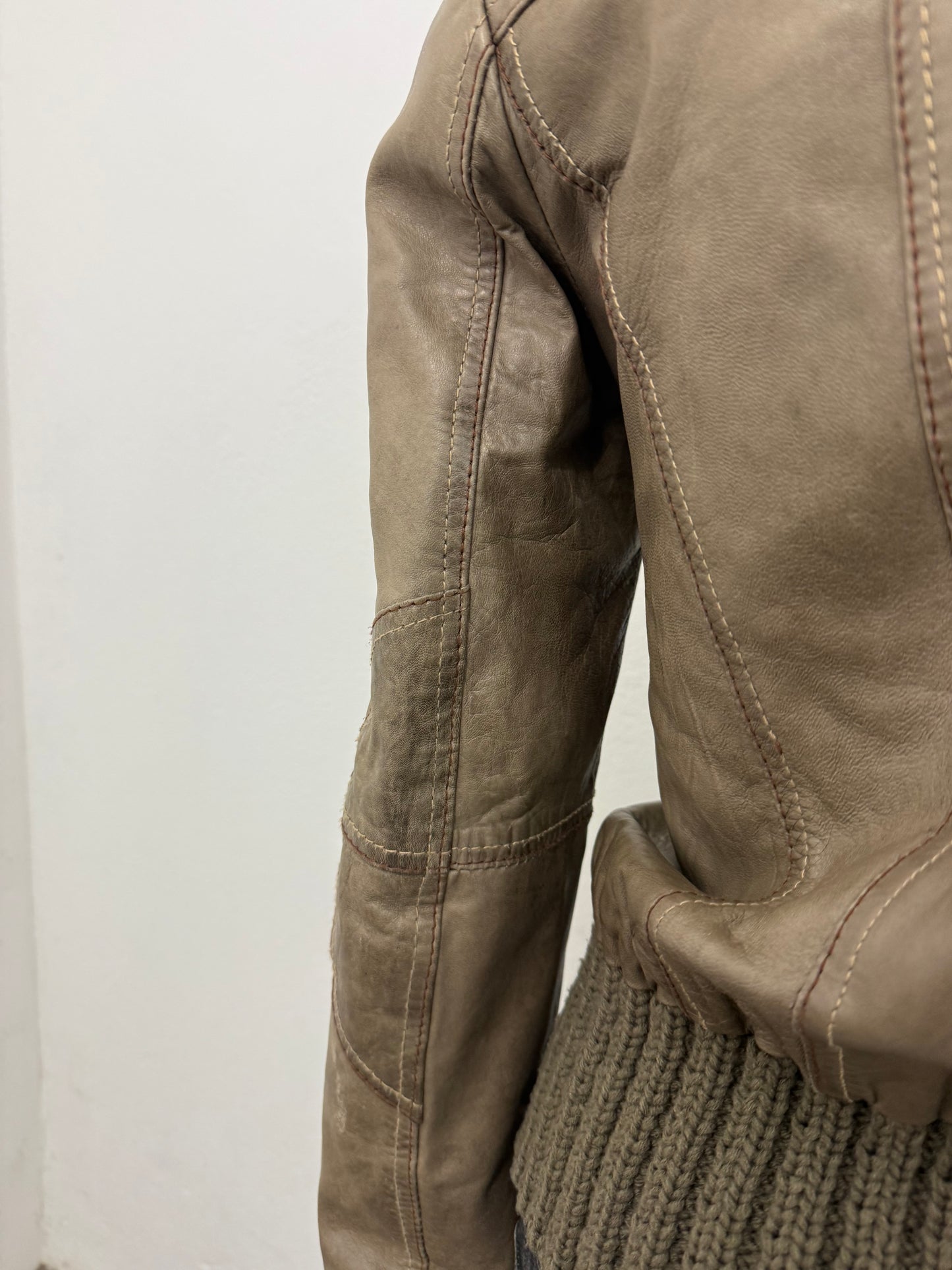 Leather Bomber Jacket (UK12)