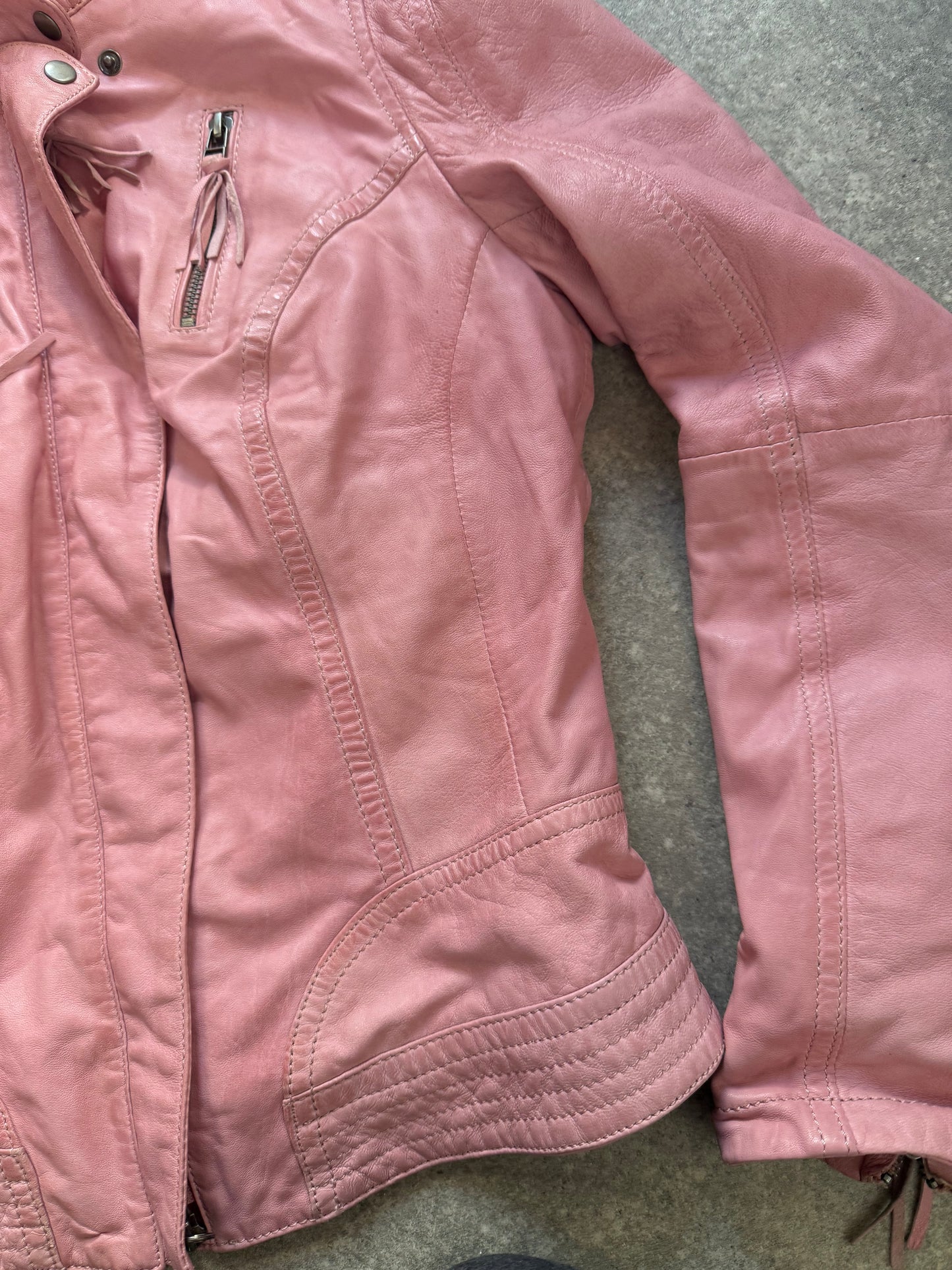 Pink Leather Jacket (UK12)