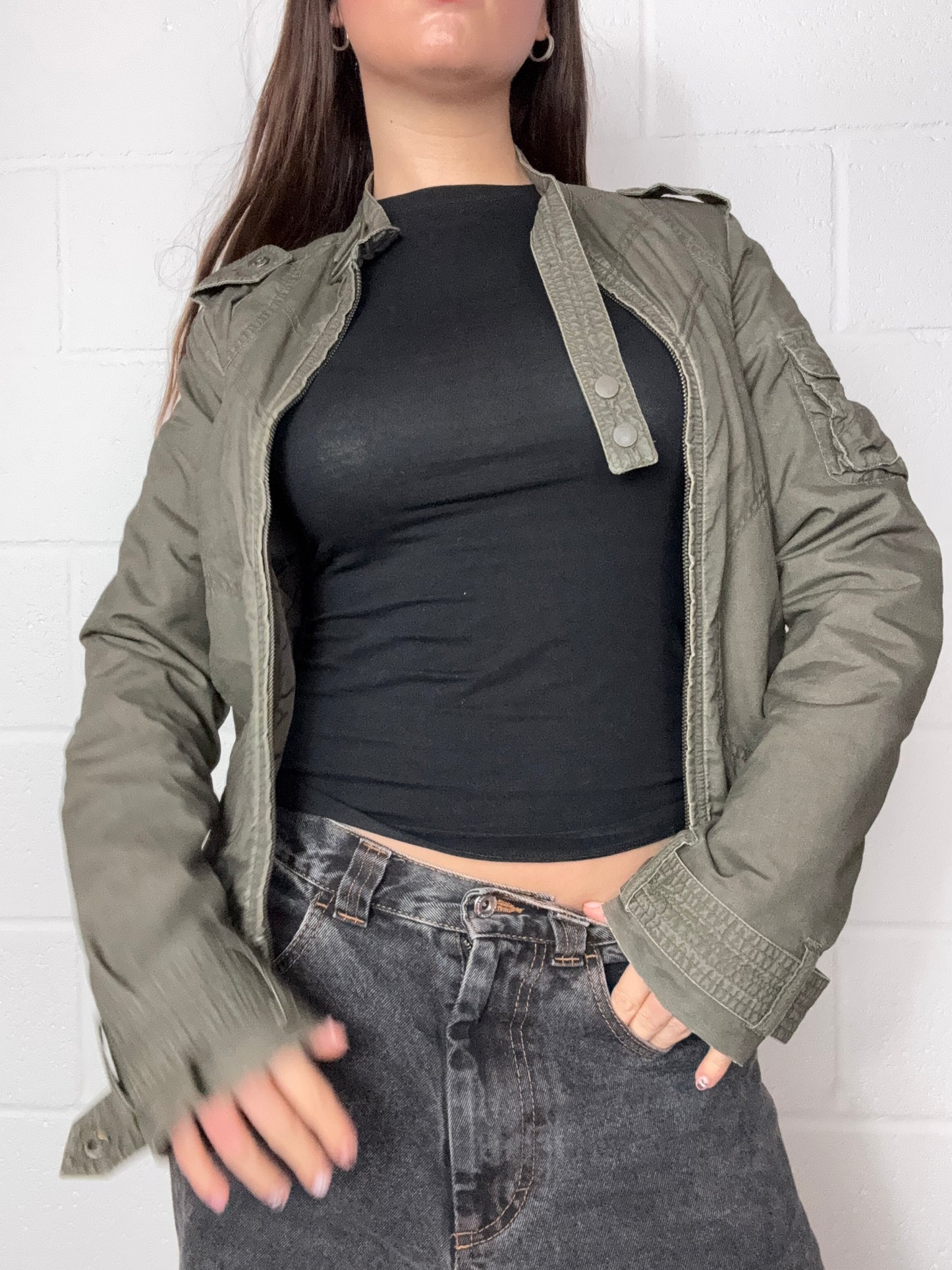 Diesel Khaki Biker Jacket (S)