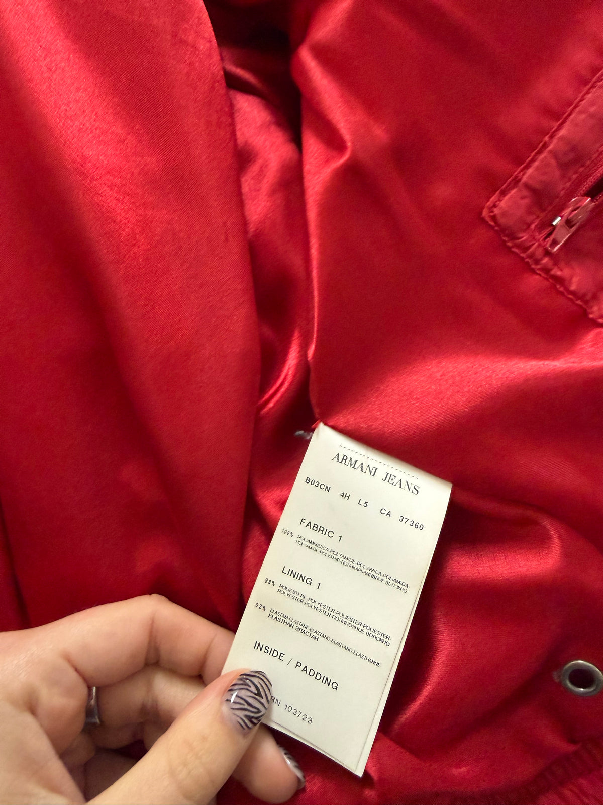 Vintage Armani Red Puffer Jacket (S)