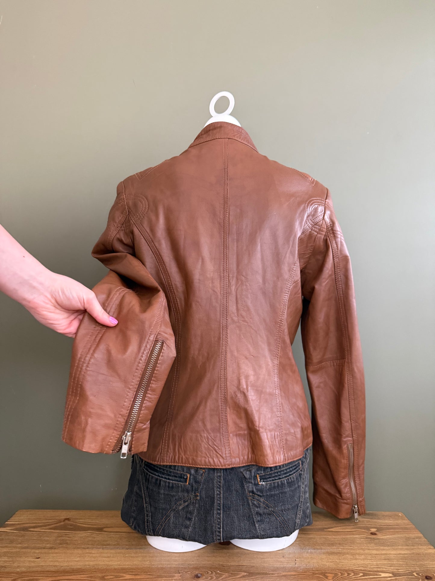 Tan Leather Jacket (M)