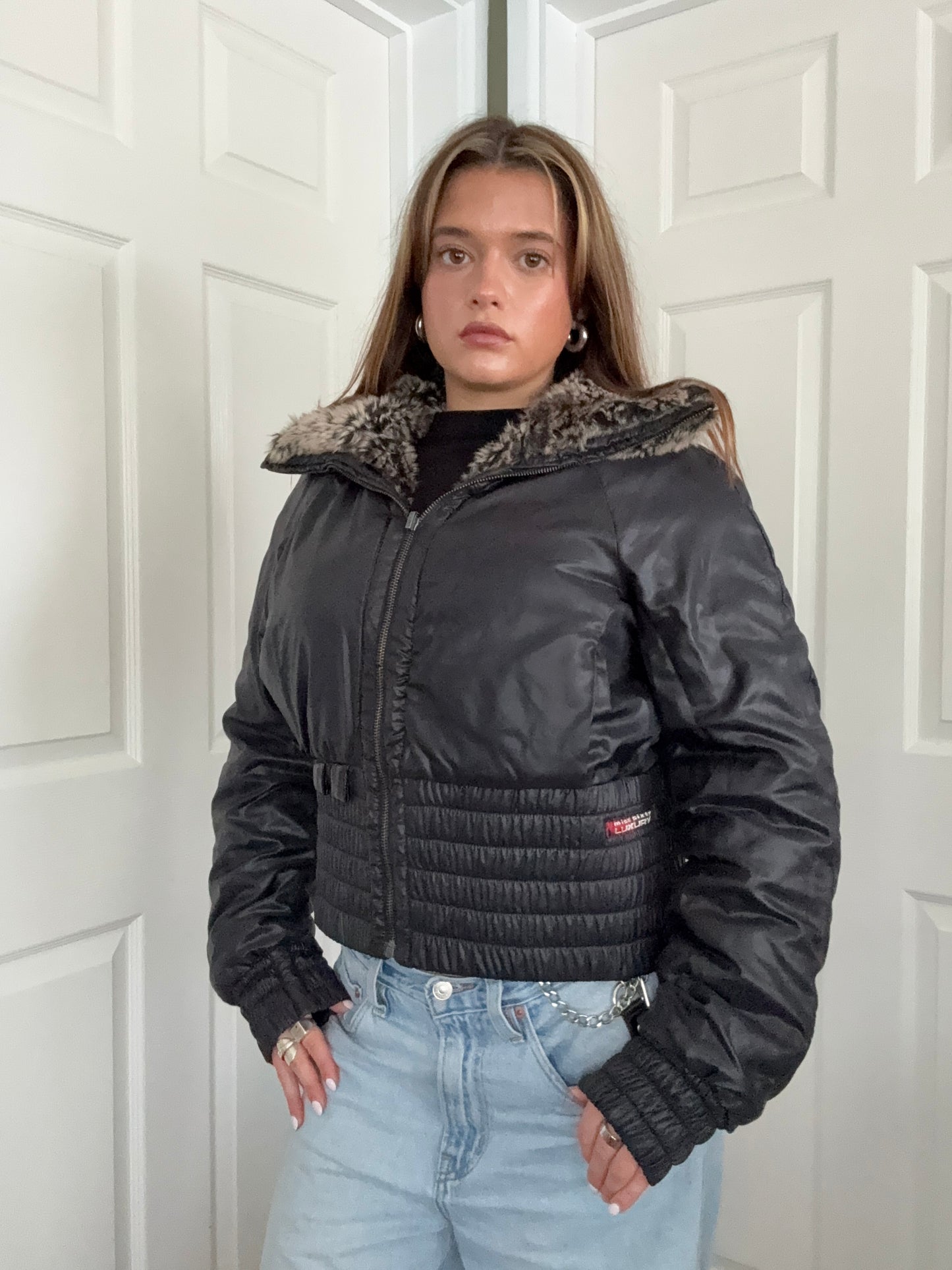 Miss Sixty Reversible Faux Fur Jacket (XL)