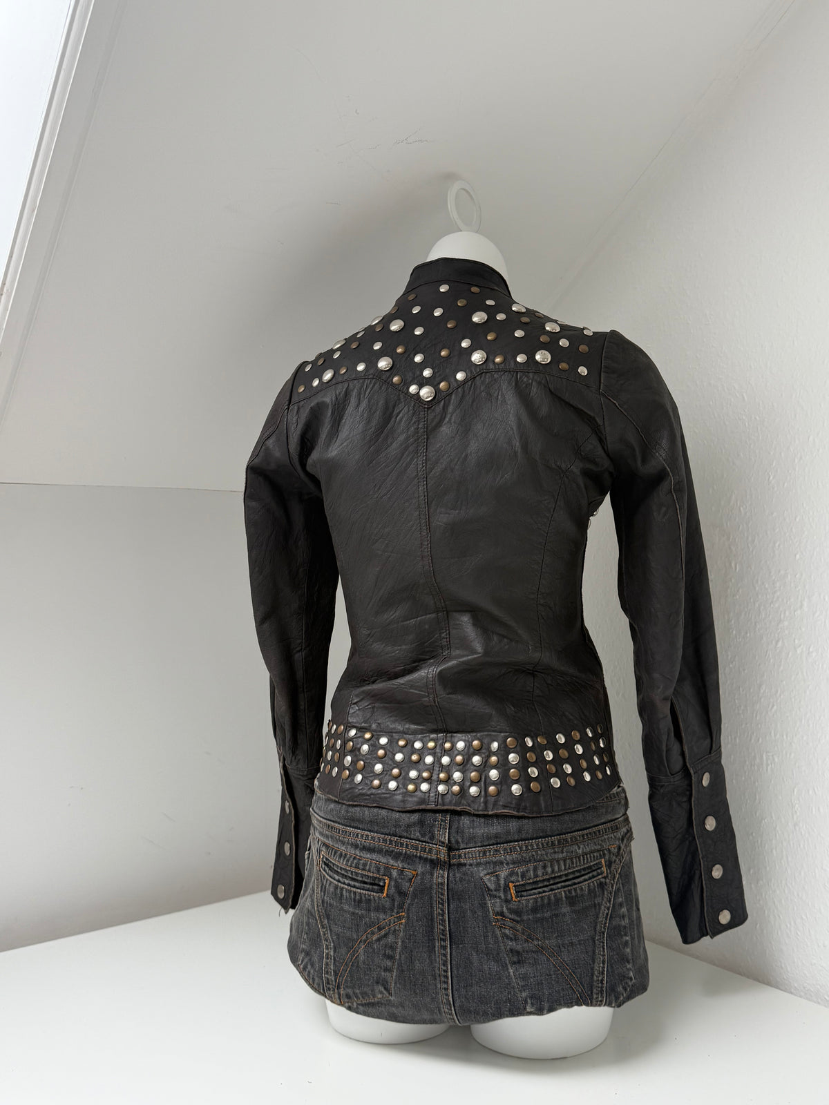 Allsaints Leather Studded Jacket (UK8)
