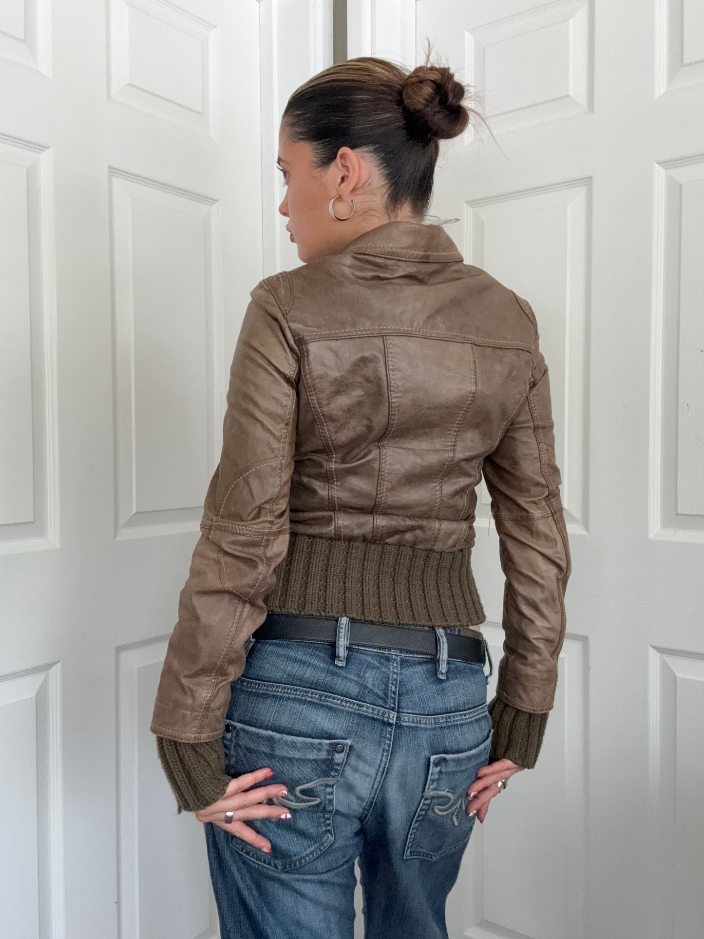 Leather Bomber Jacket (UK10)