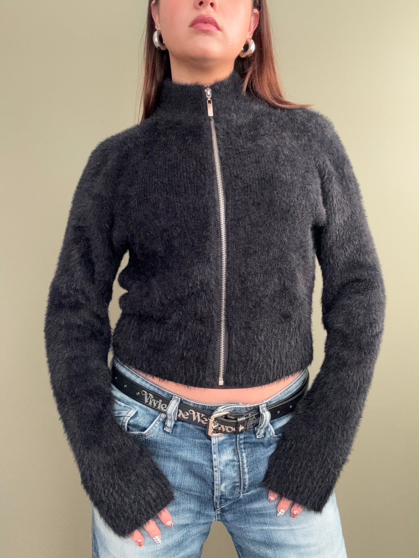 Faux Fur Cardigan (M)