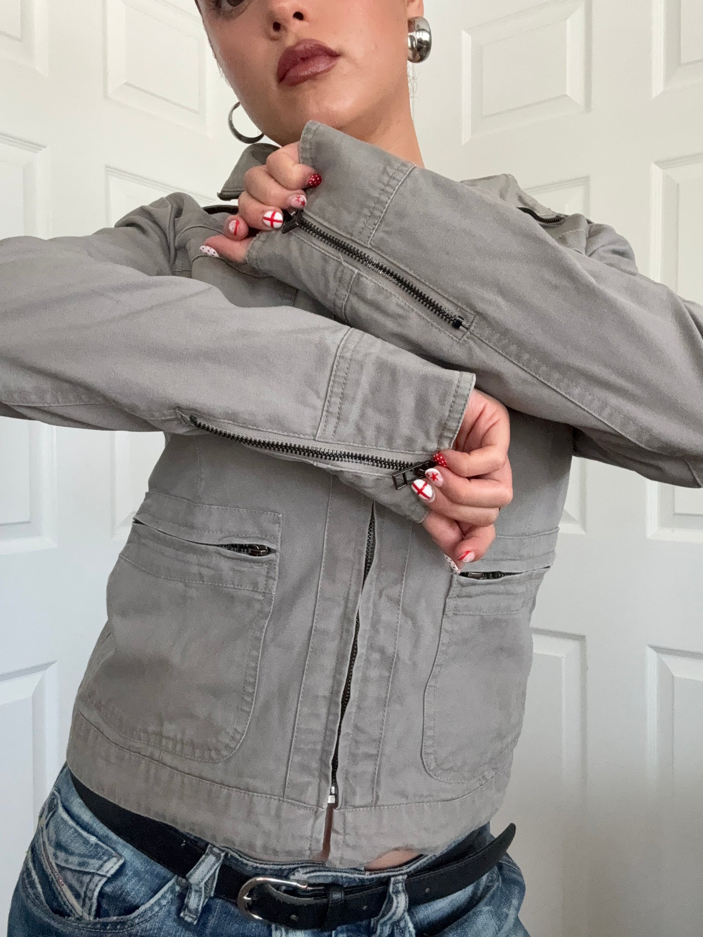 Y2K Cargo Jacket (M)