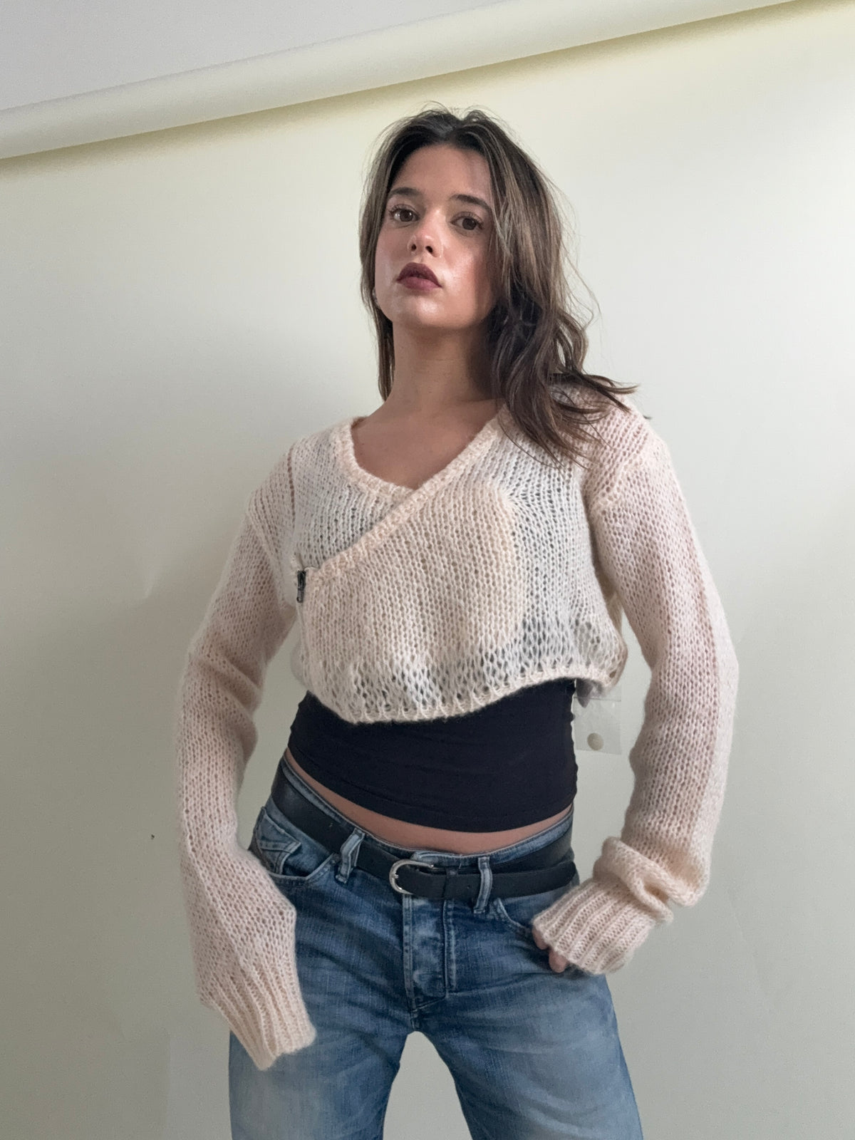 Diesel Mohair Knit Cropped Cardigan (S)