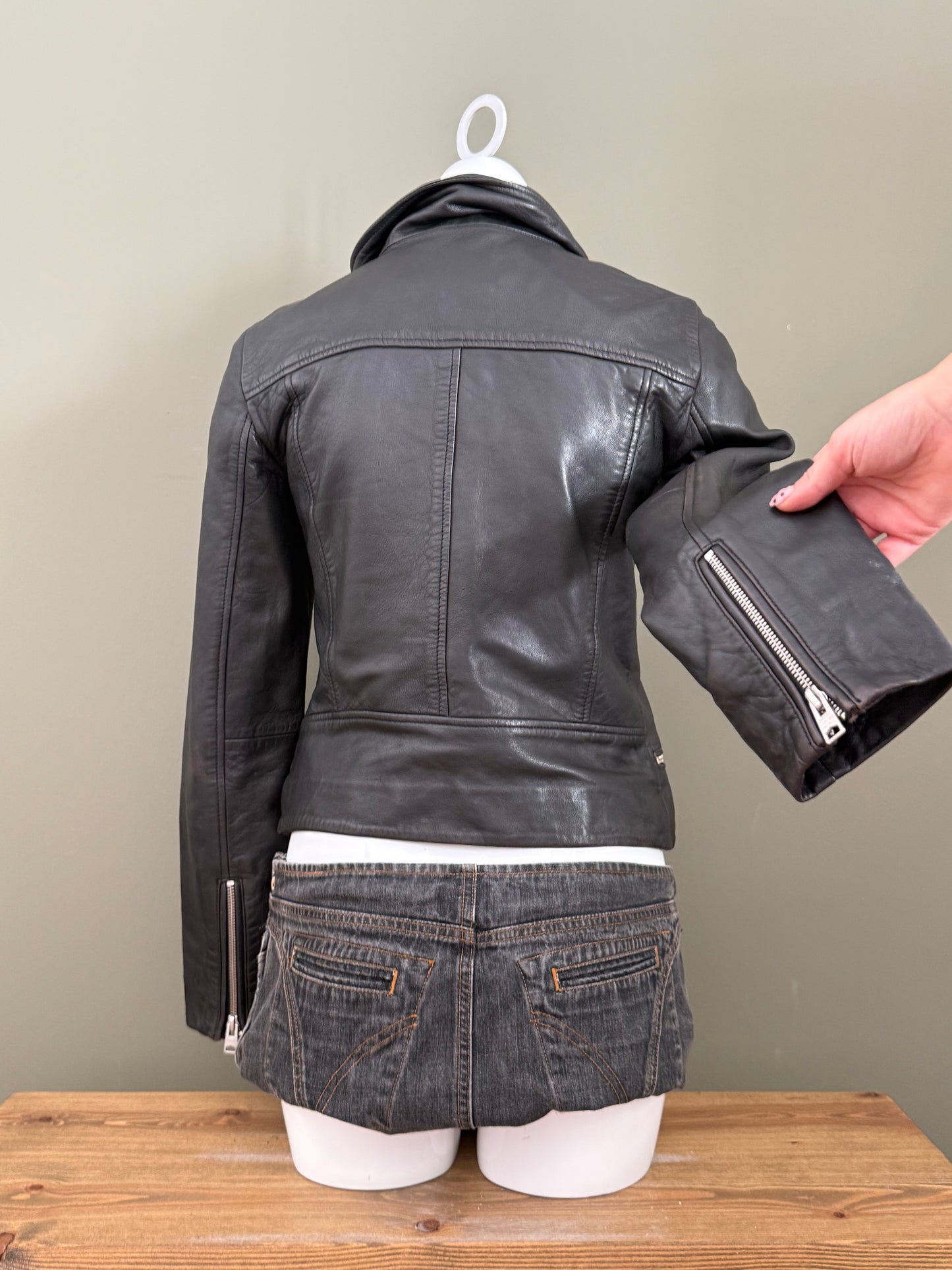 Allsaints Leather Buckle Jacket (UK10)
