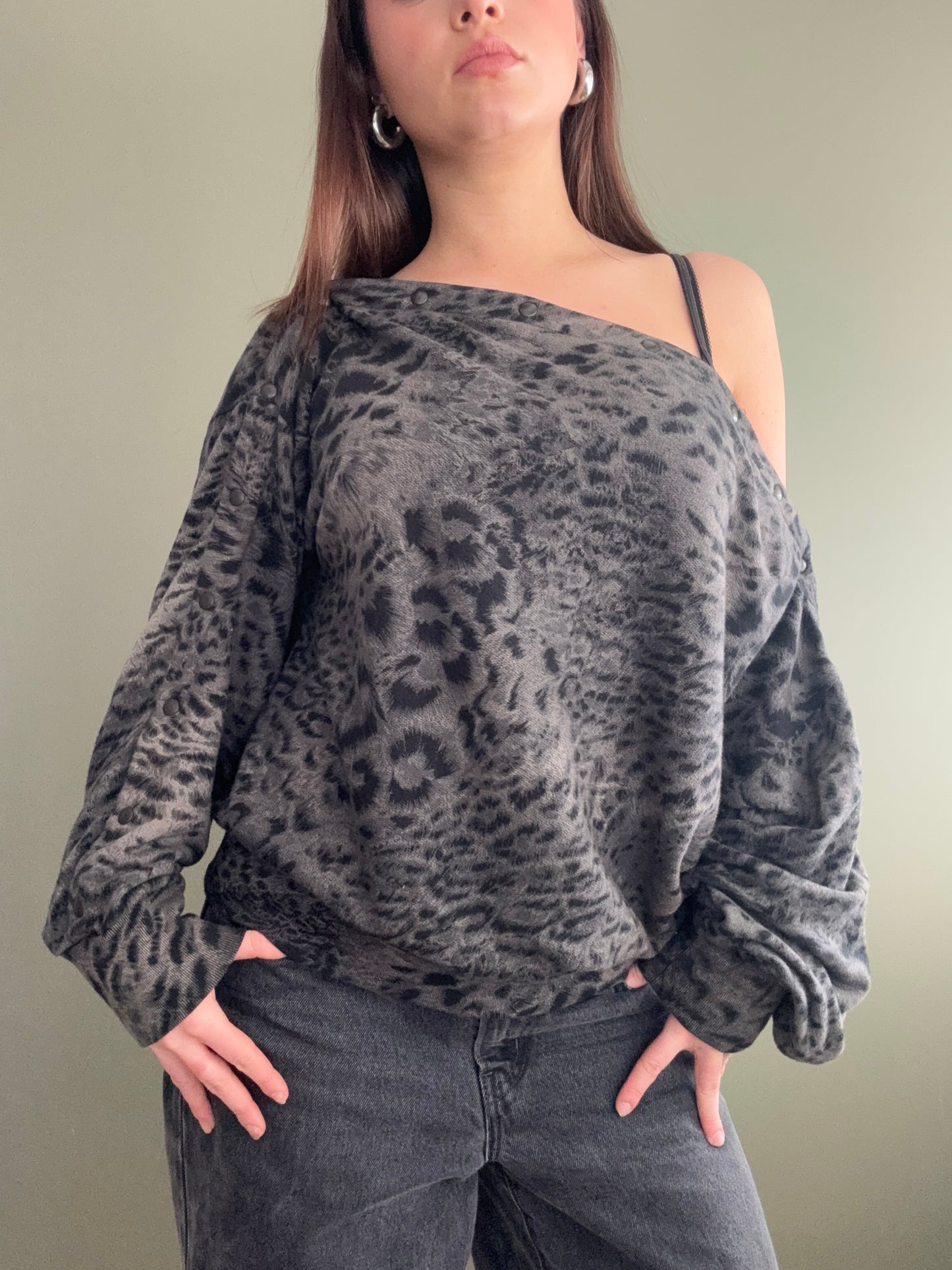 Allsaints Batwing Popper Jumper (S)