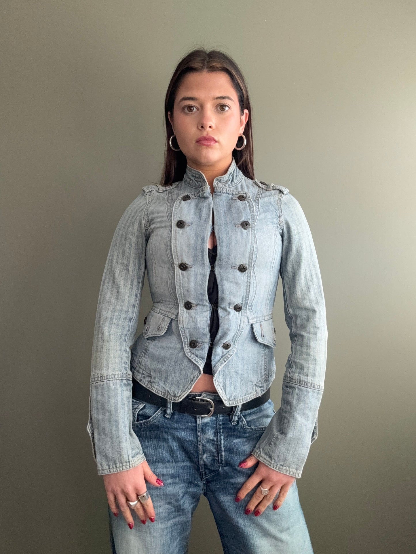 Karen Millen Denim Military Jacket (UK8)