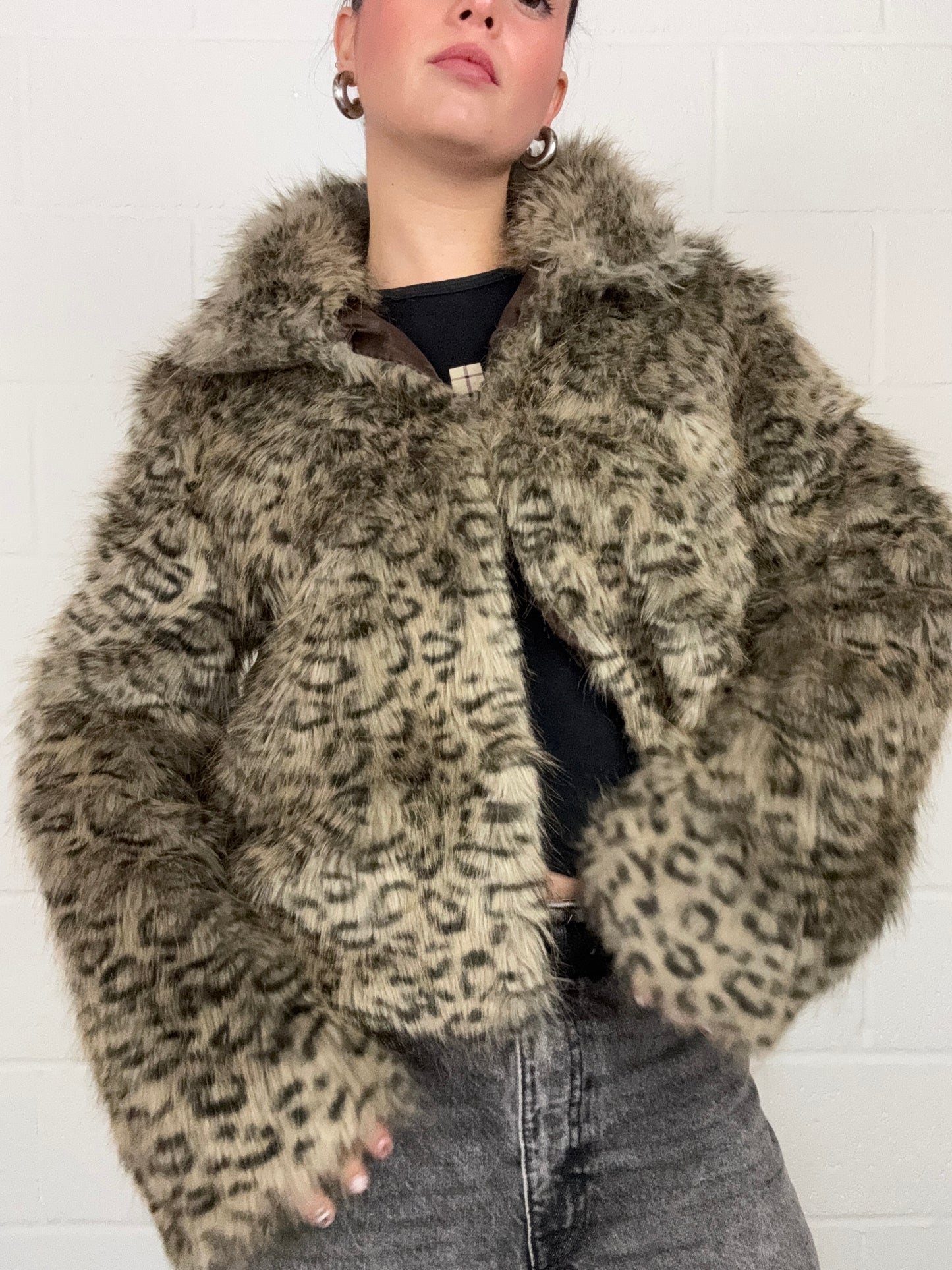 Faux Fur Leopard Jacket (UK10)