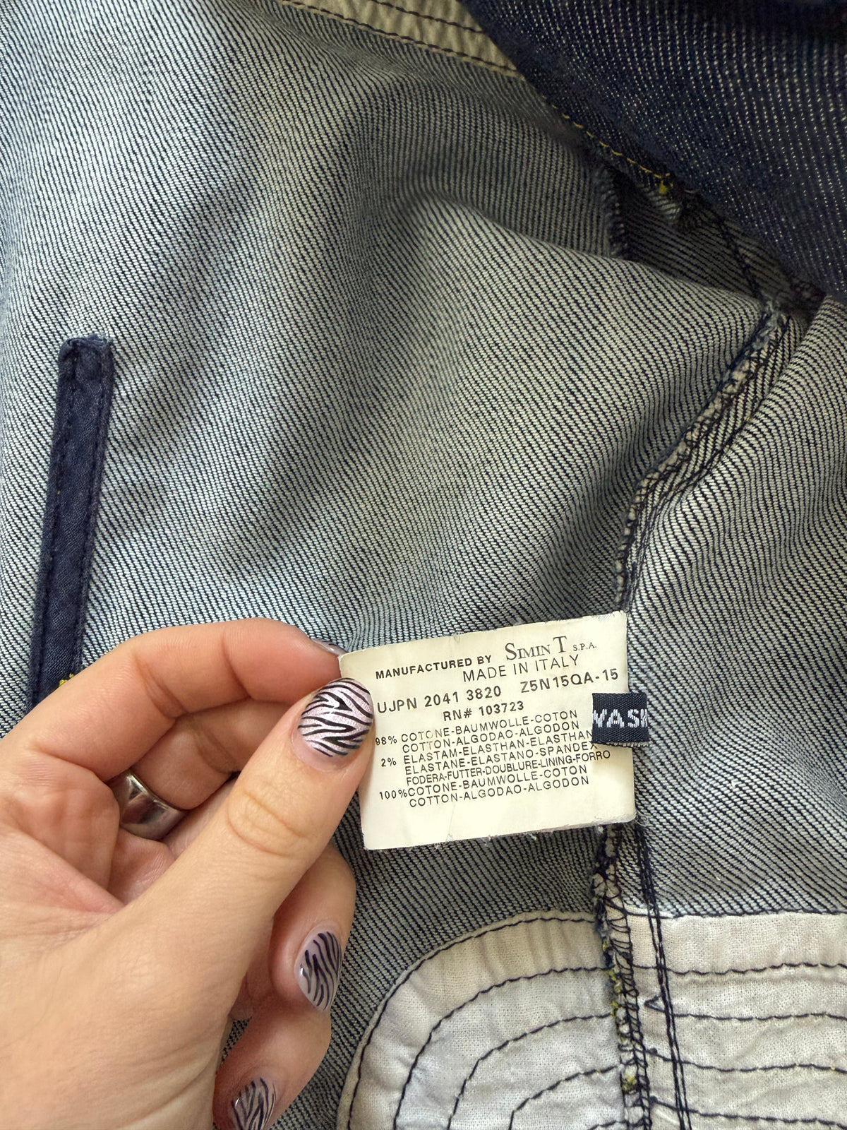 Vintage Armani Denim Military Style Jacket (UK14)