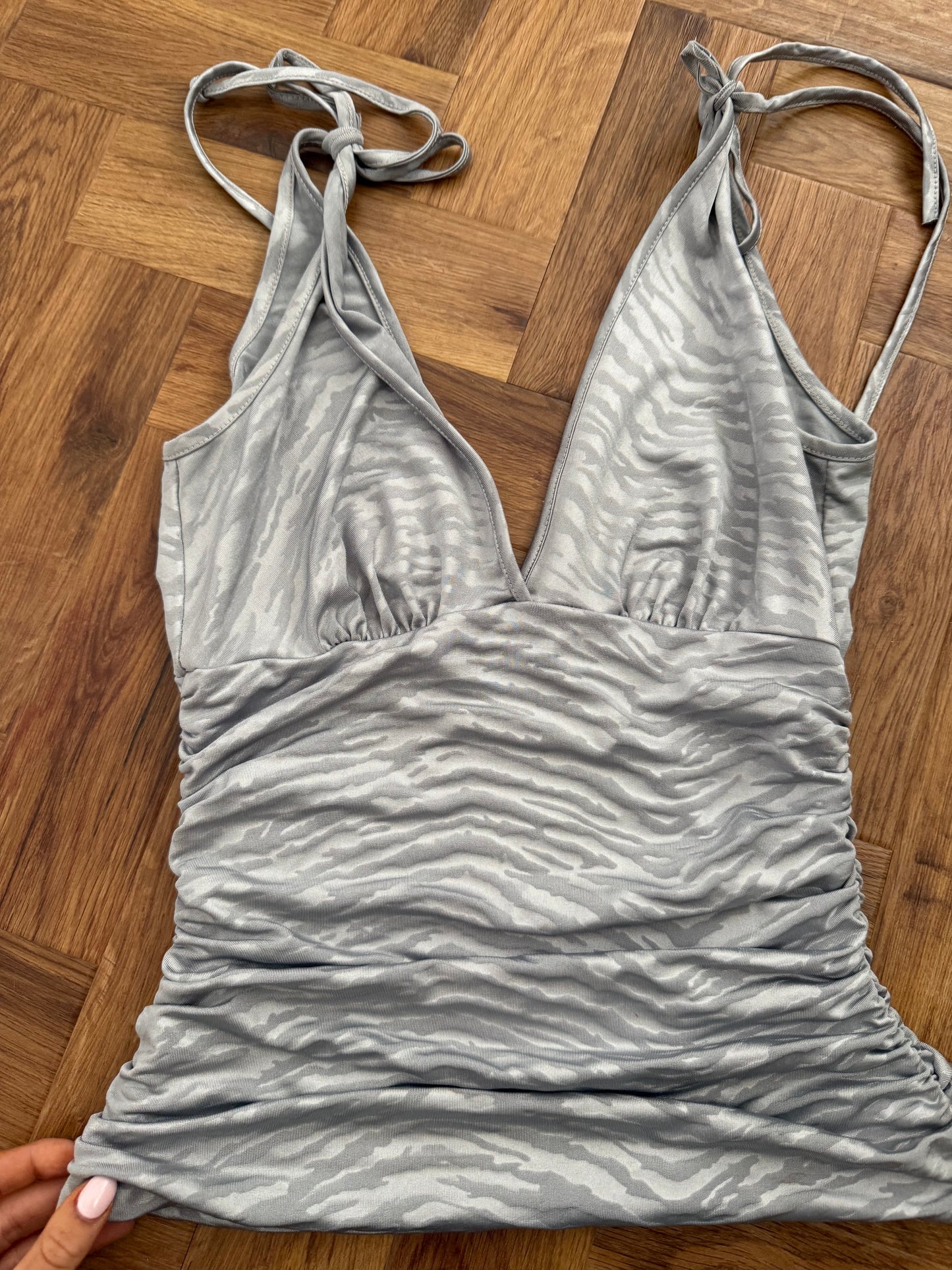 Jane Norman Silver Zebra Top (UK12)