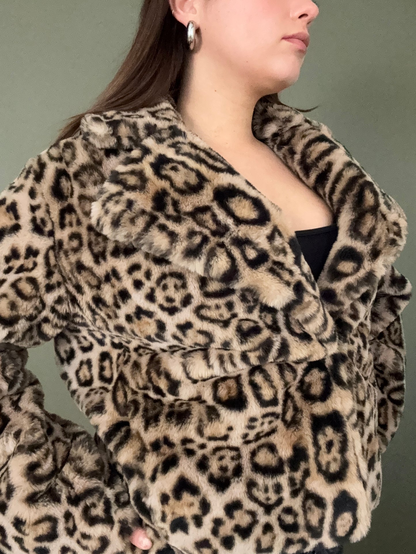 Leopard Faux Fur Jacket (S)