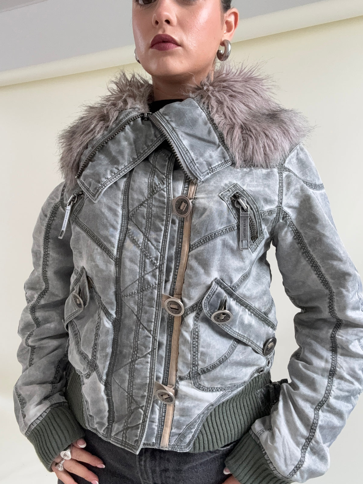 Y2K Utility Bomber Jacket (UK10)