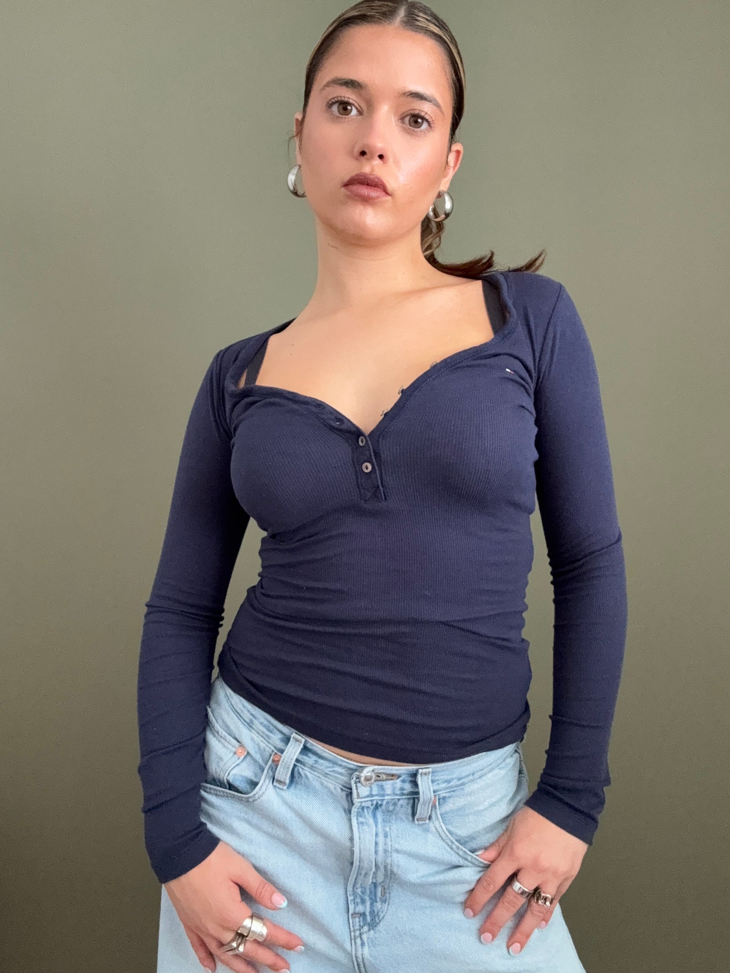 Tommy Hilfiger Fitted Henley Top (XS)