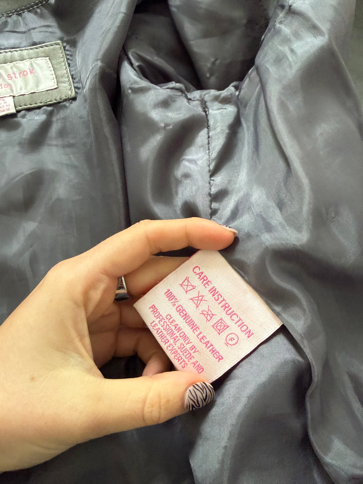 Vintage Leather Funnel Neck Jacket (XL)