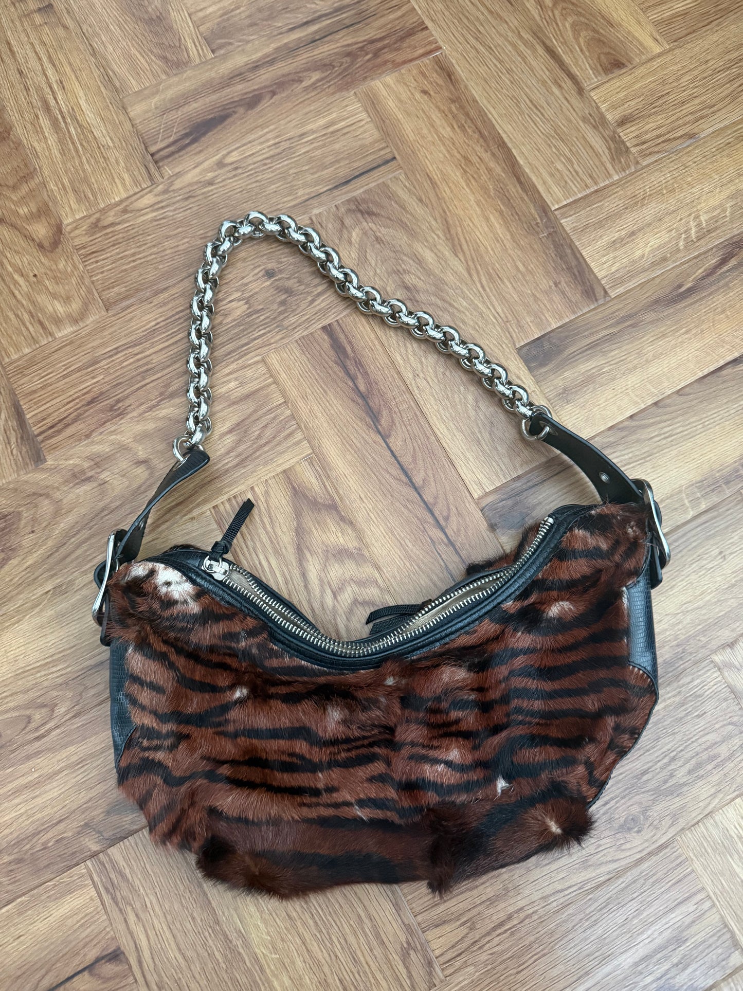 DKNY Faux Fur Shoulder Bag