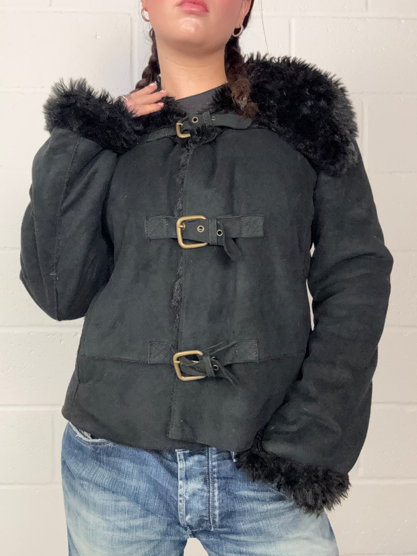 Armani Faux Fur Buckle Jacket (UK12)