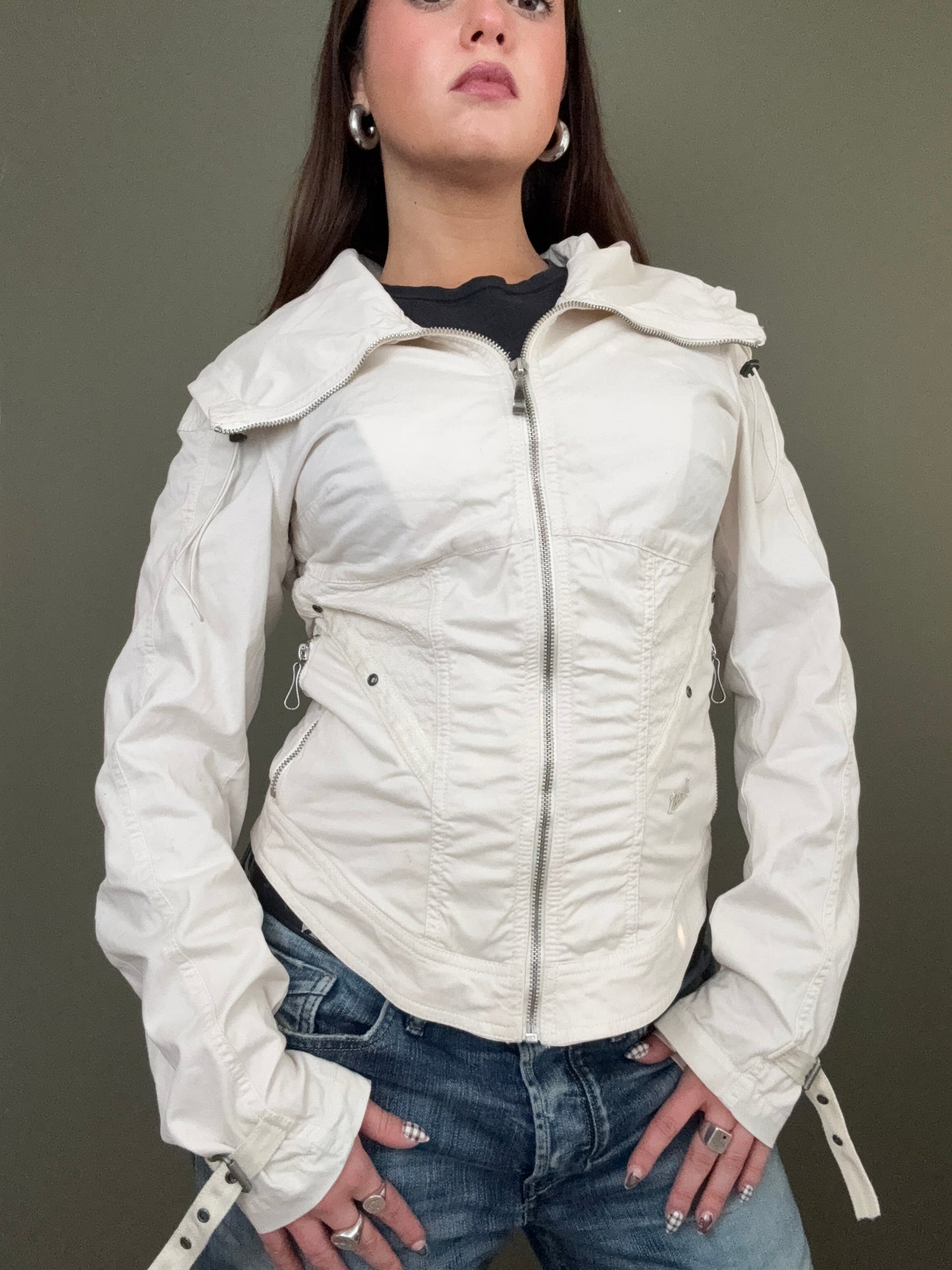 White Fitted Diesel Jacket (M)