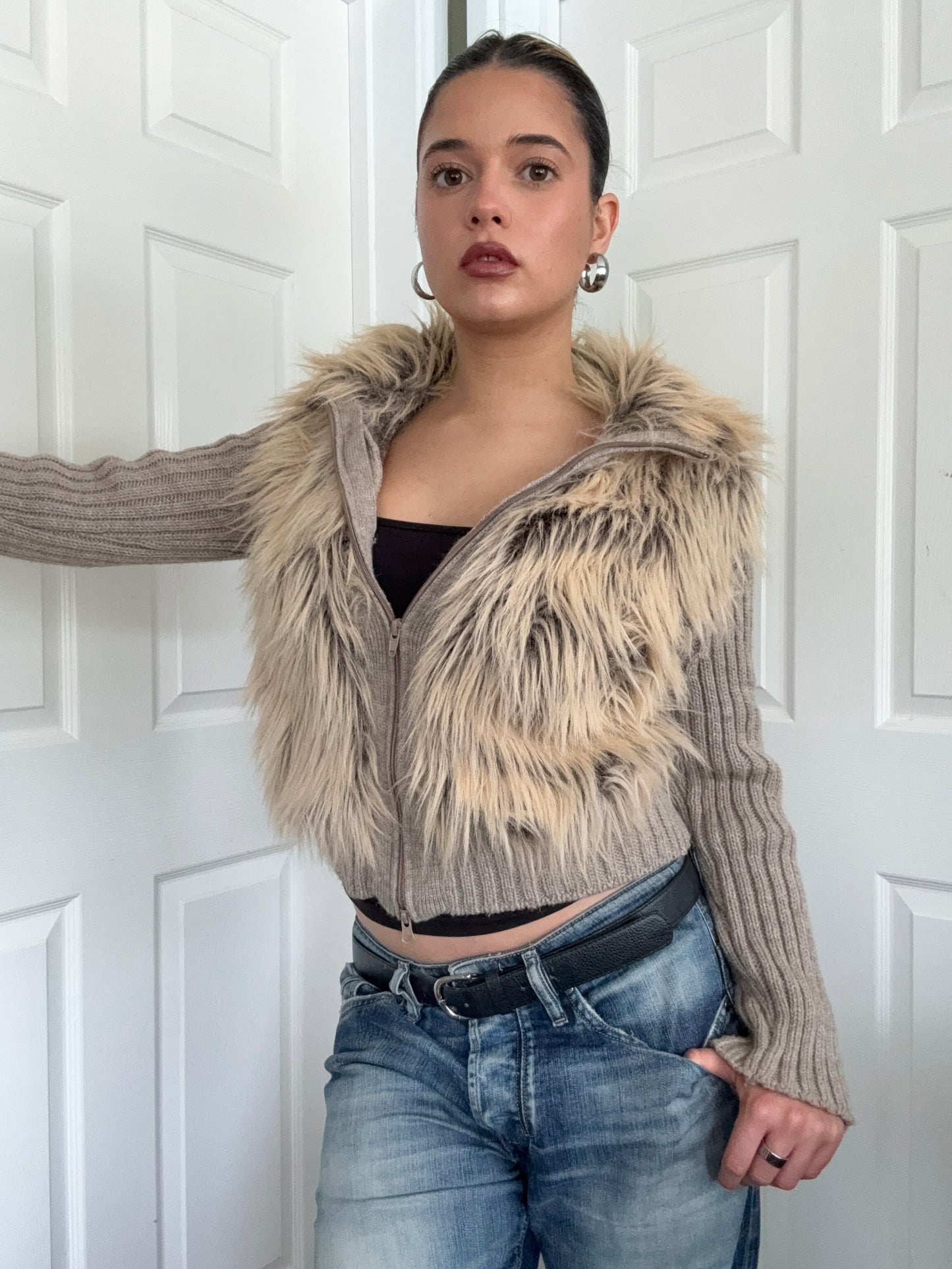 Morgan De Toi Faux Fur Double Zip Jumper (S)