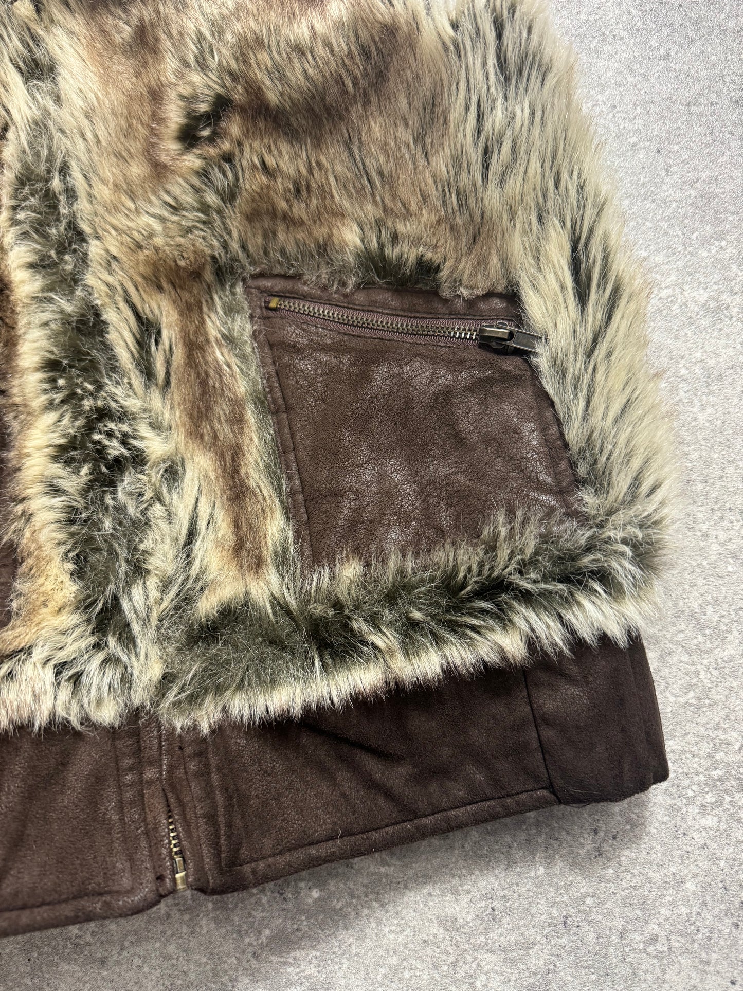 Y2K Faux Fur Gilet (UK10)