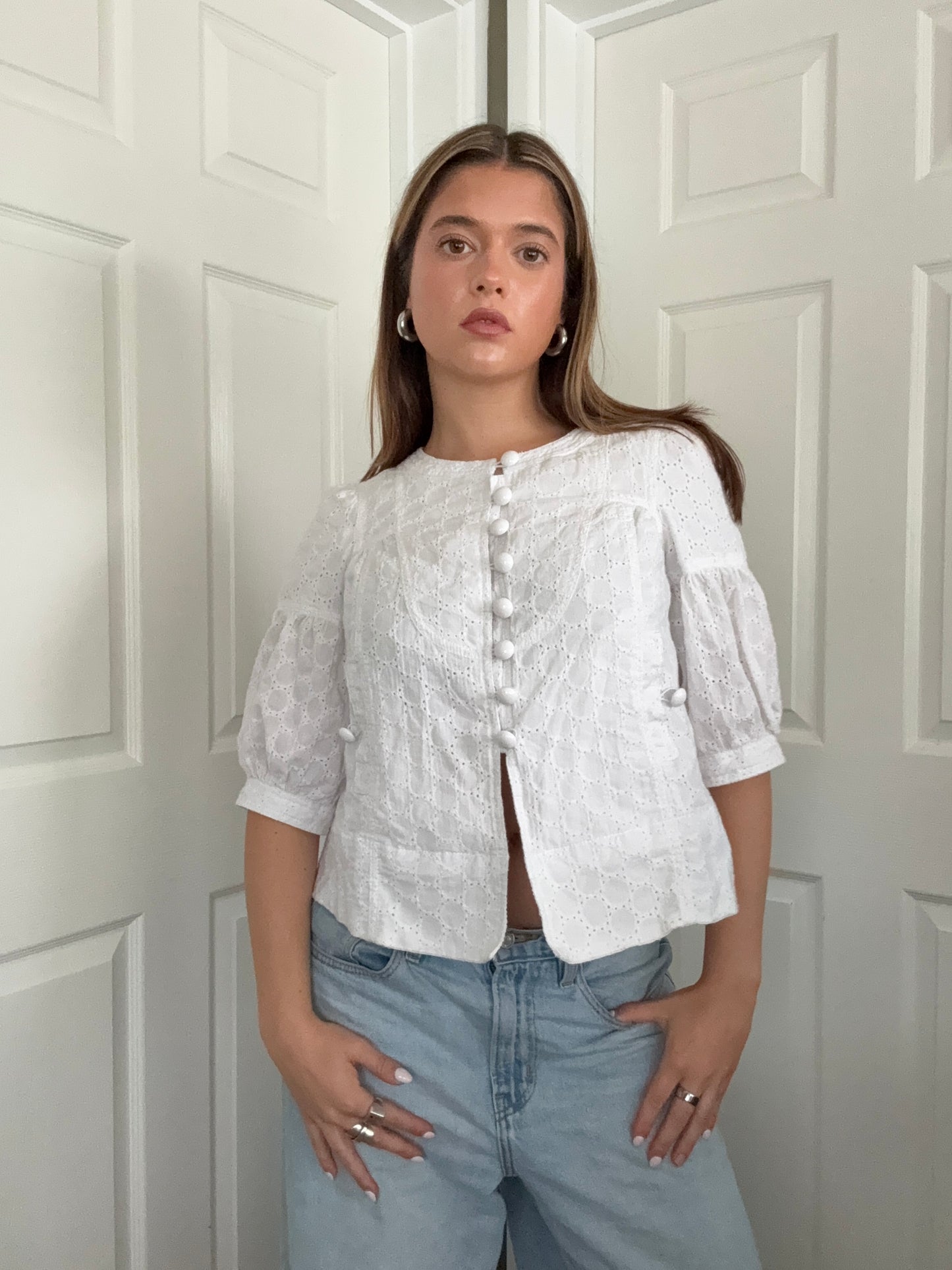 White Summer Peacoat (UK10)