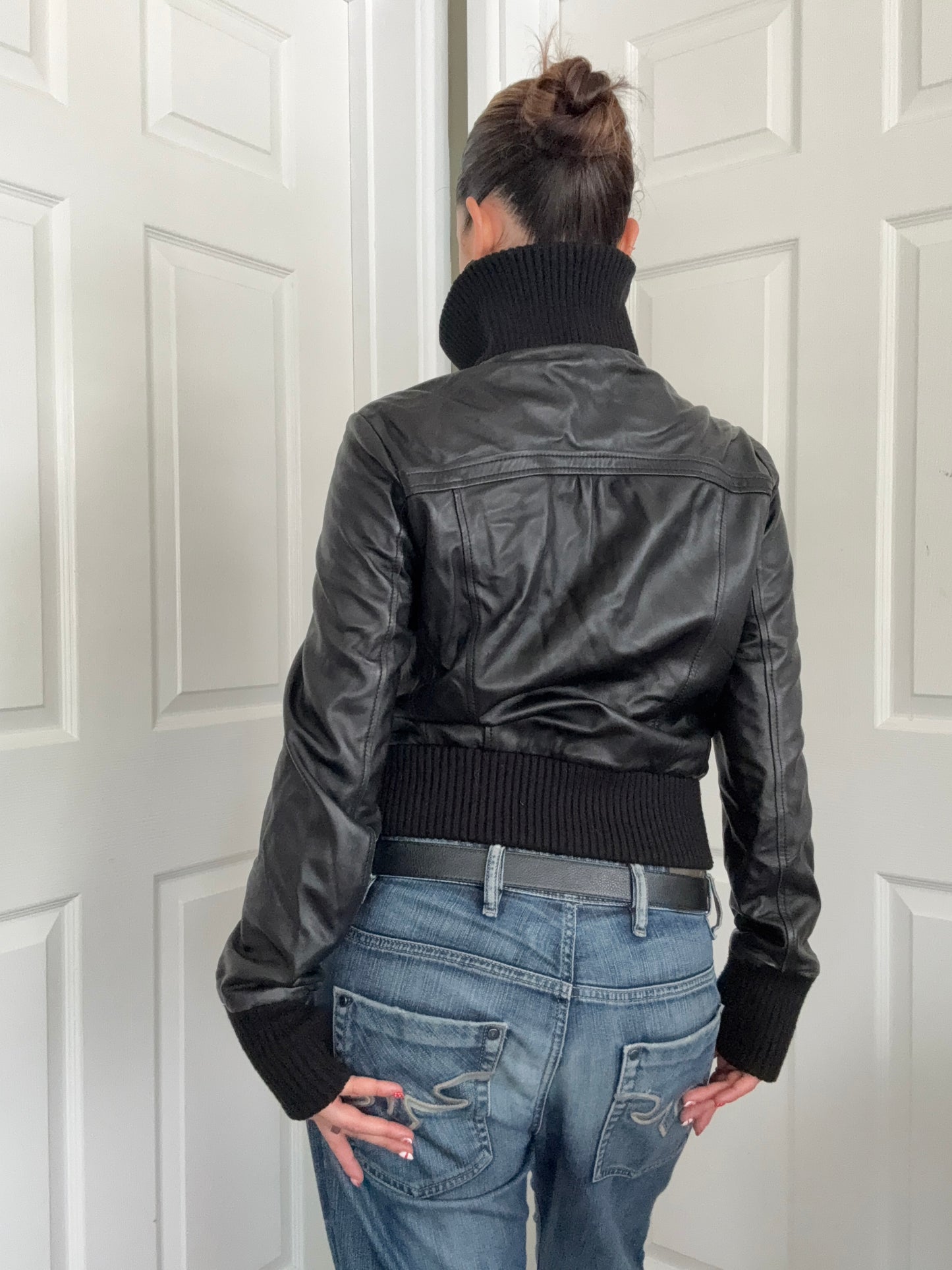 Leather Bomber Jacket (UK12)