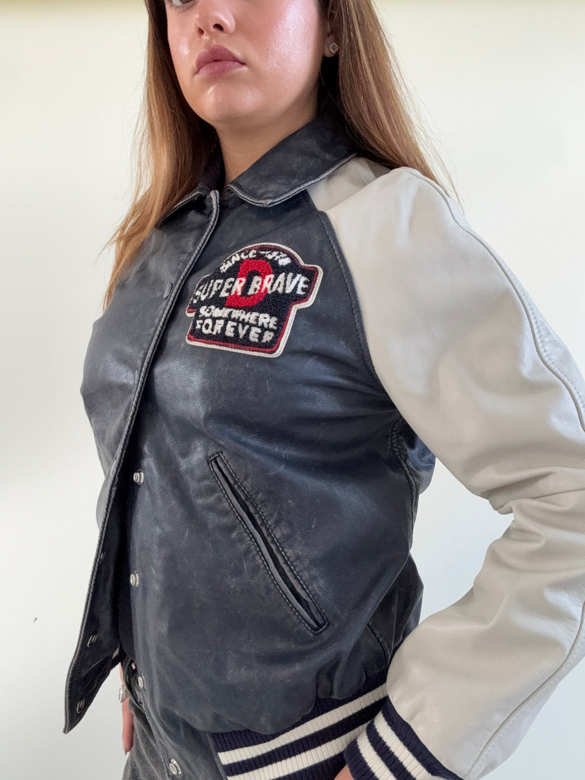 Diesel Leather Bomber Jacket (S)