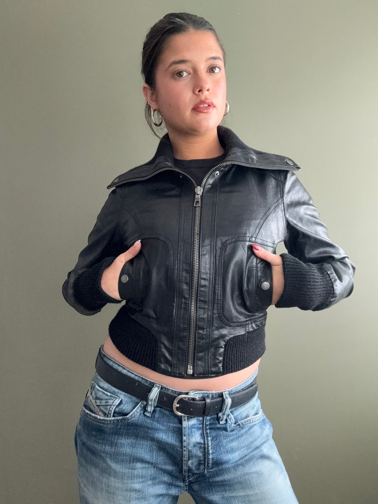 Fitted Leather Jacket (UK10)
