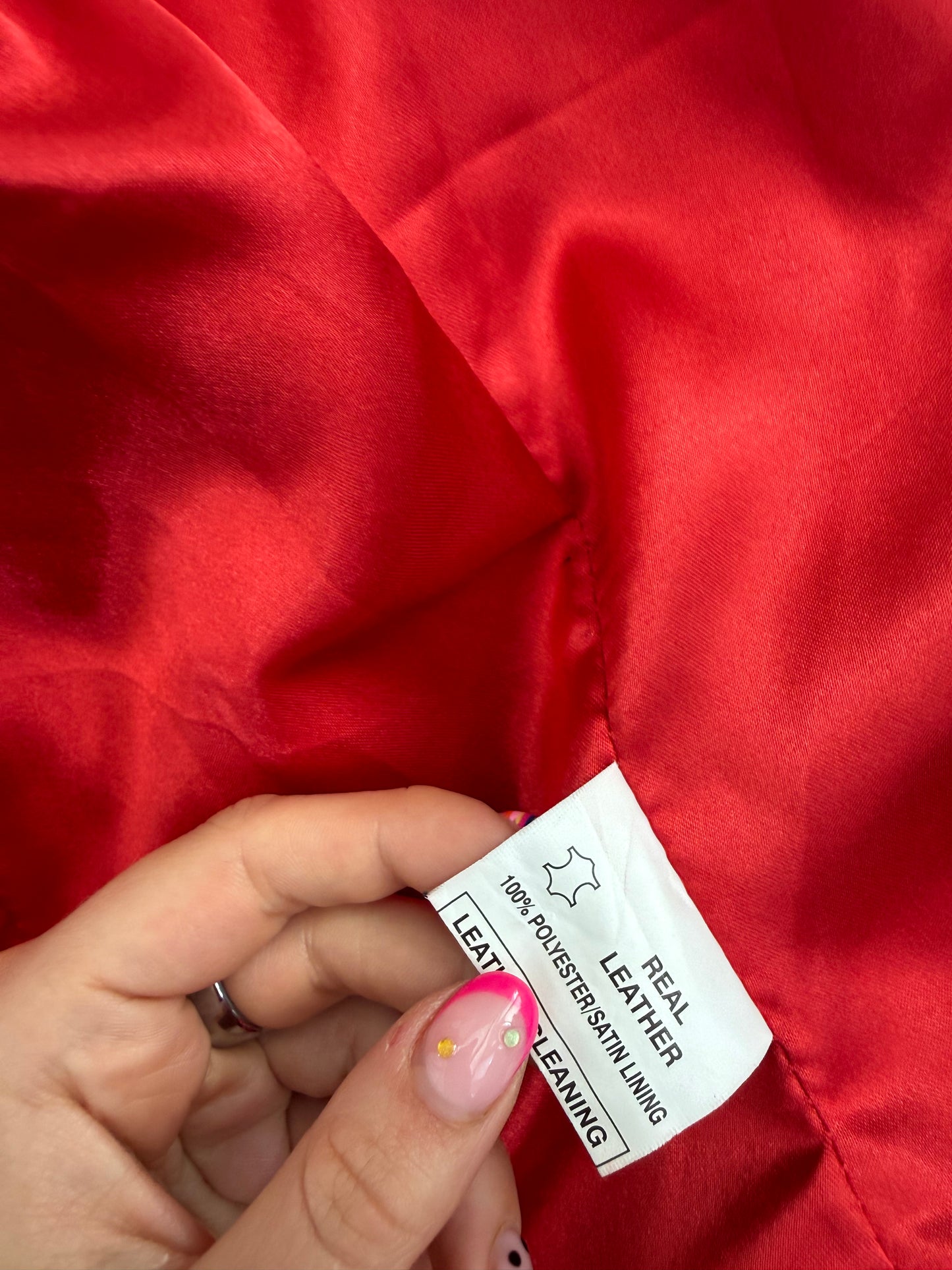 Red Leather Buckle Jacket (UK10)