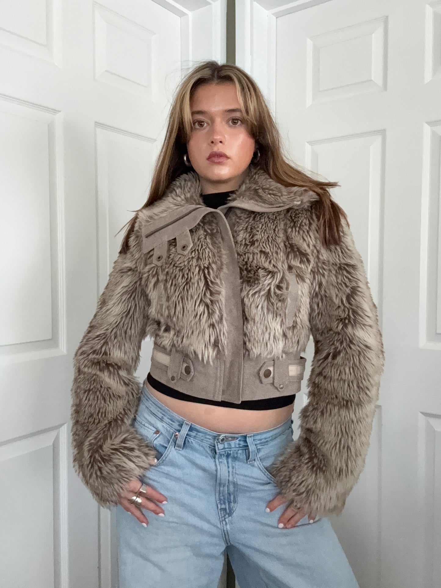 Faux Fur Bomber Jacket (UK10)