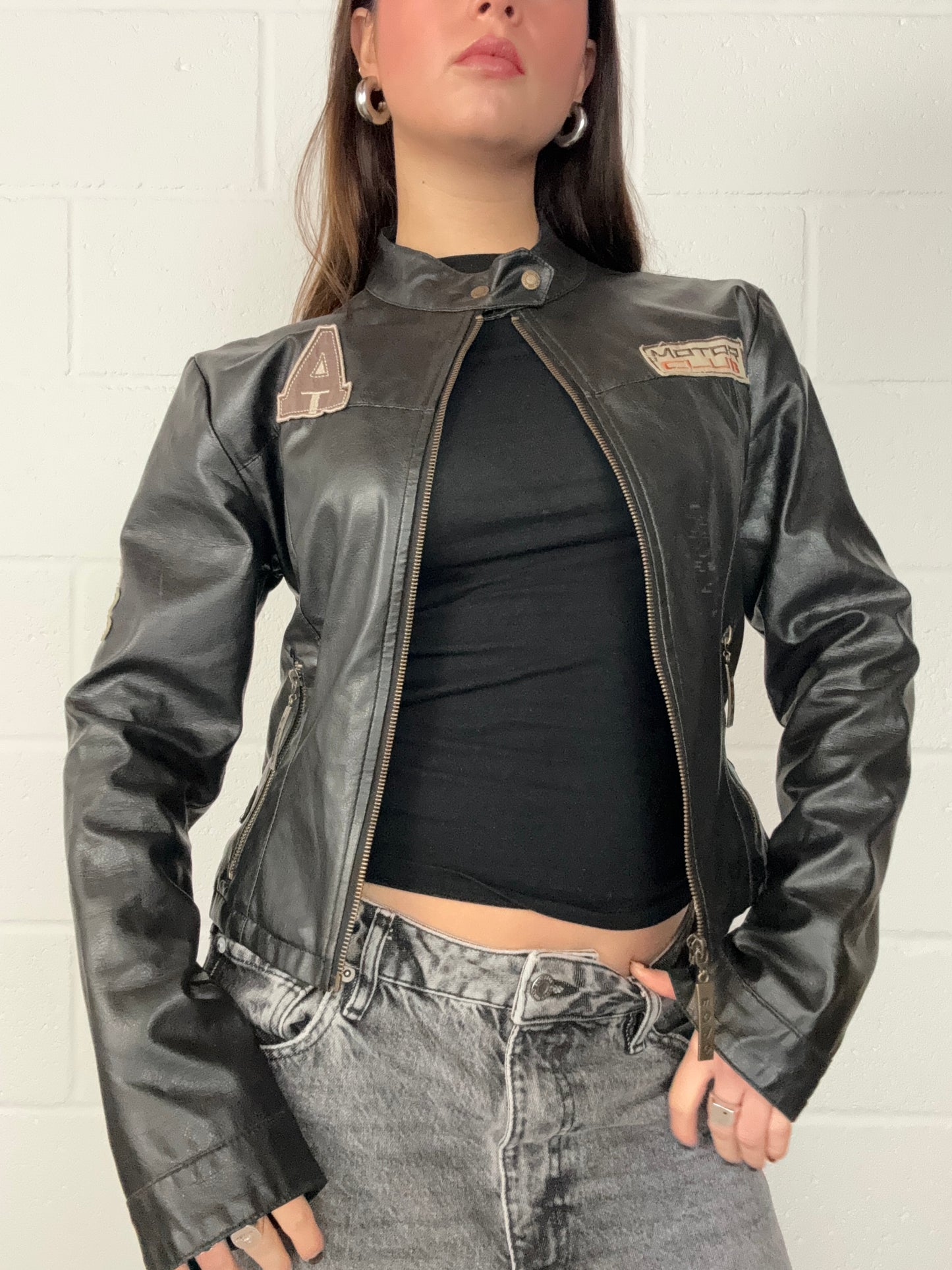 Faux Leather Biker Jacket (UK10)