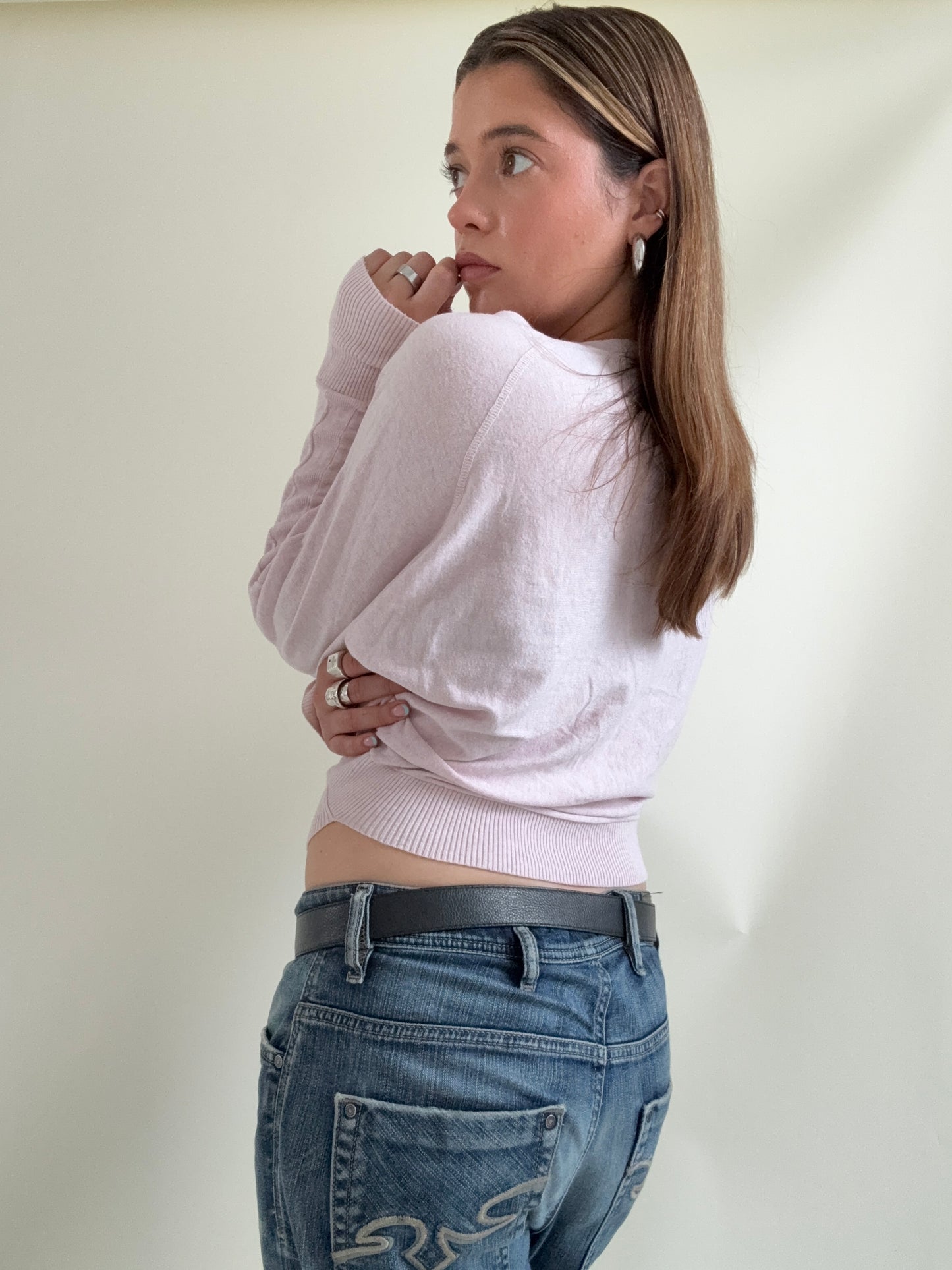 Allsaints Baby Pink Batwing Jumper (S)
