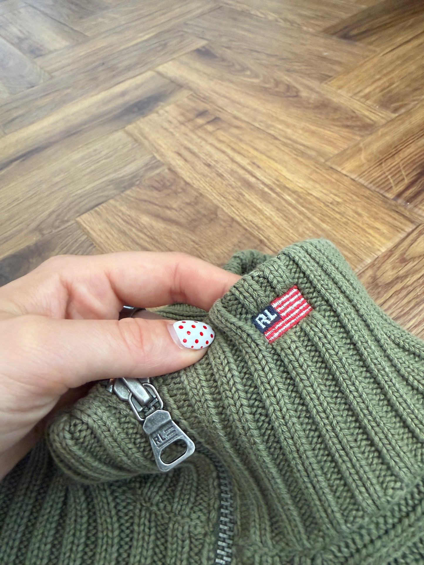 Ralph Lauren Khaki Zip Jumper (S)