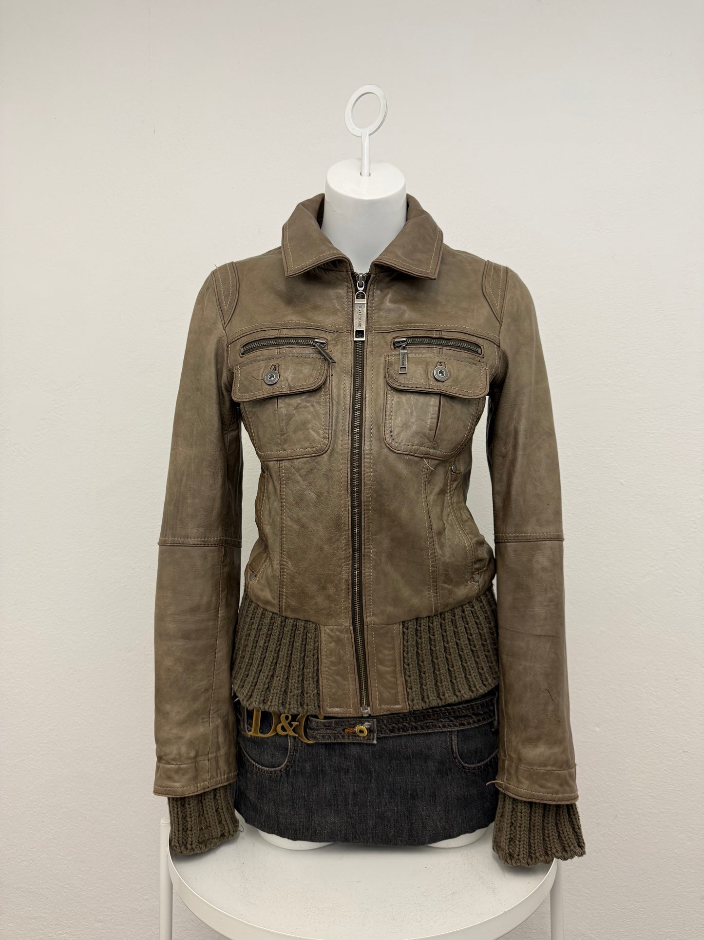 Leather Bomber Jacket (UK12)