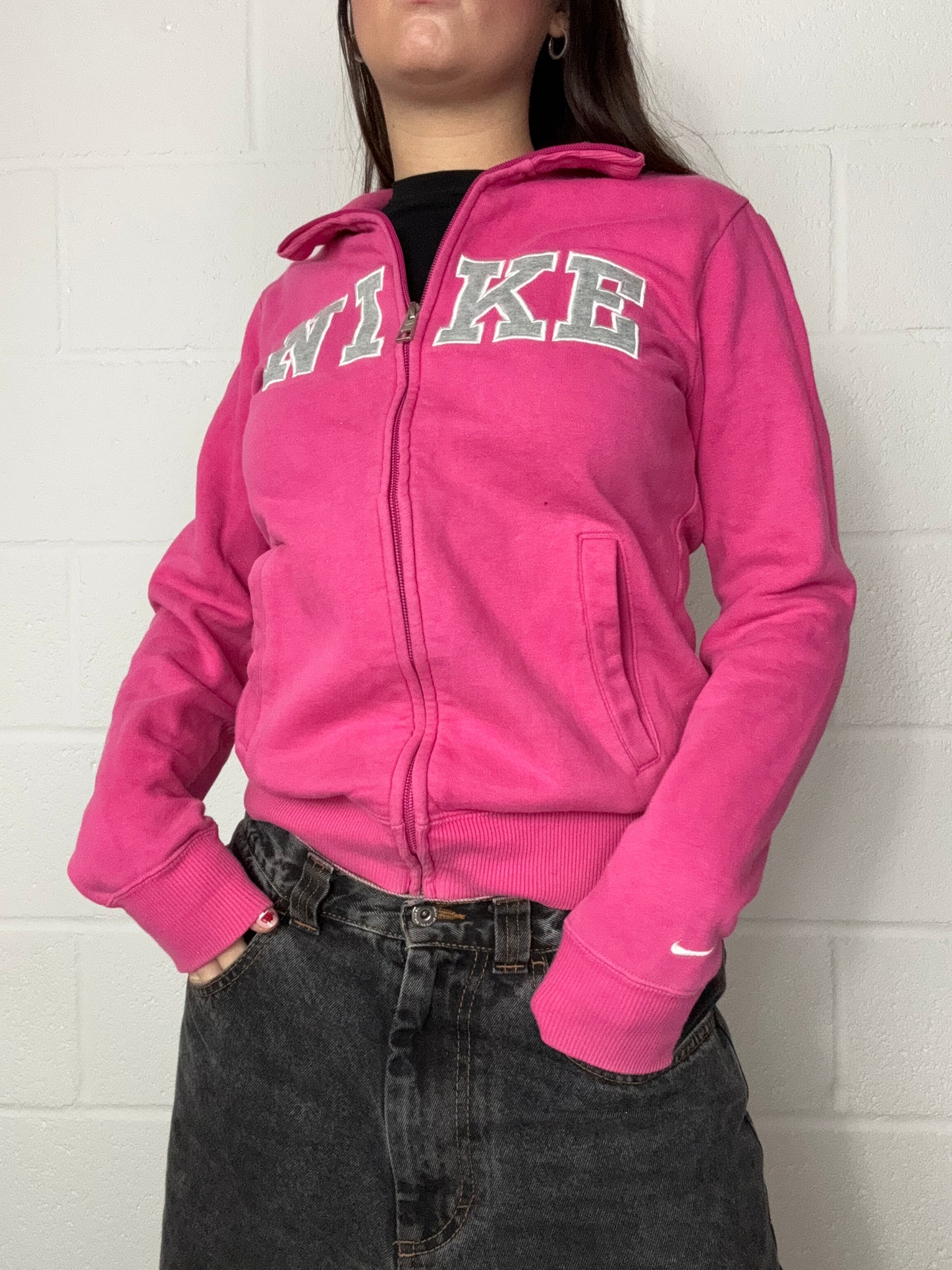 Pink Nike Zip Up Jumper (S)