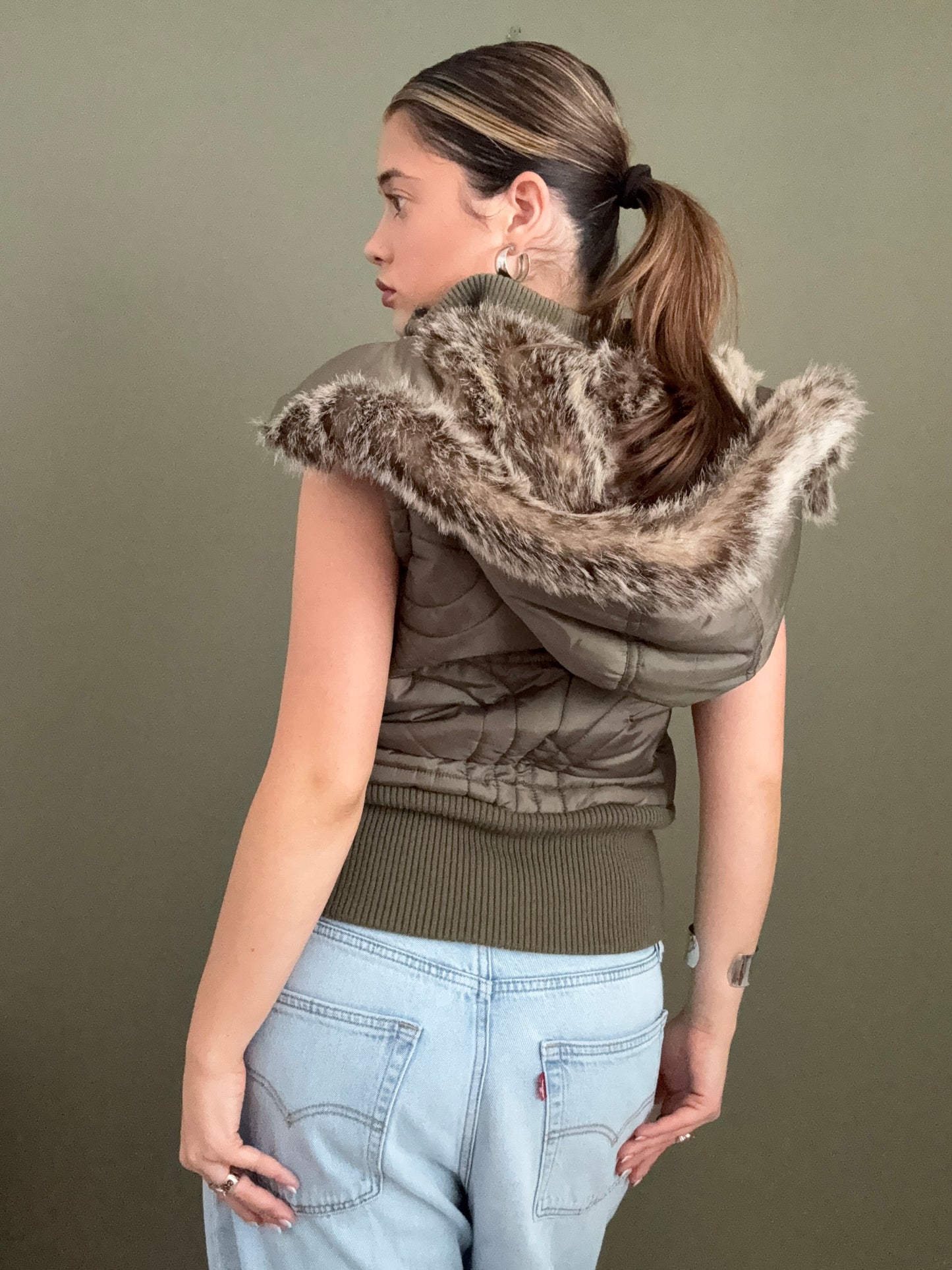 Khaki Y2K Gilet (UK8)