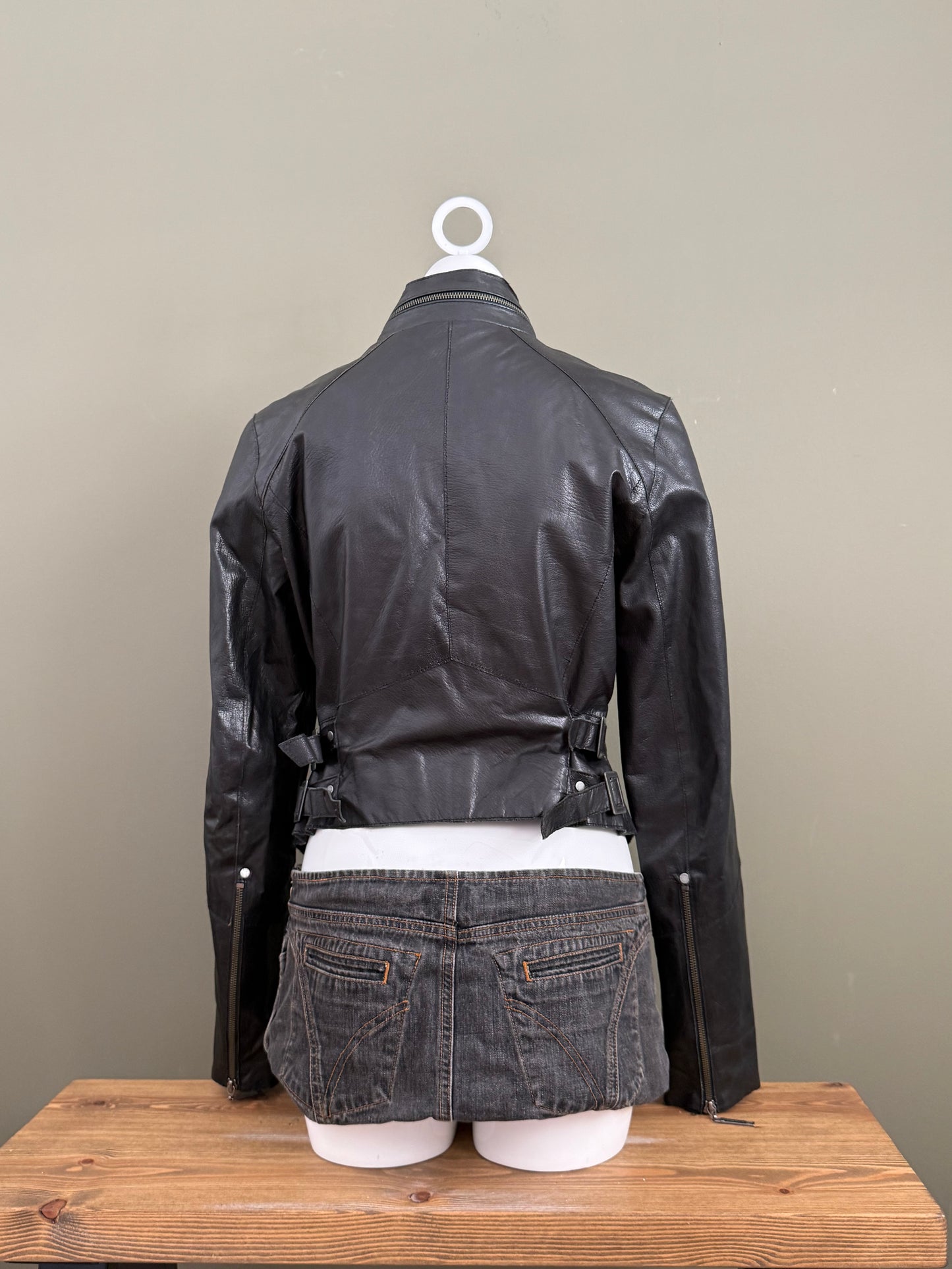 Leather Biker Jacket (UK14)