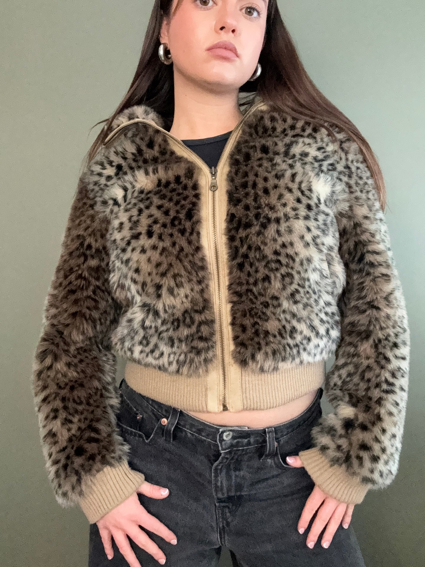 Faux Fur Leopard Jacket (UK10)
